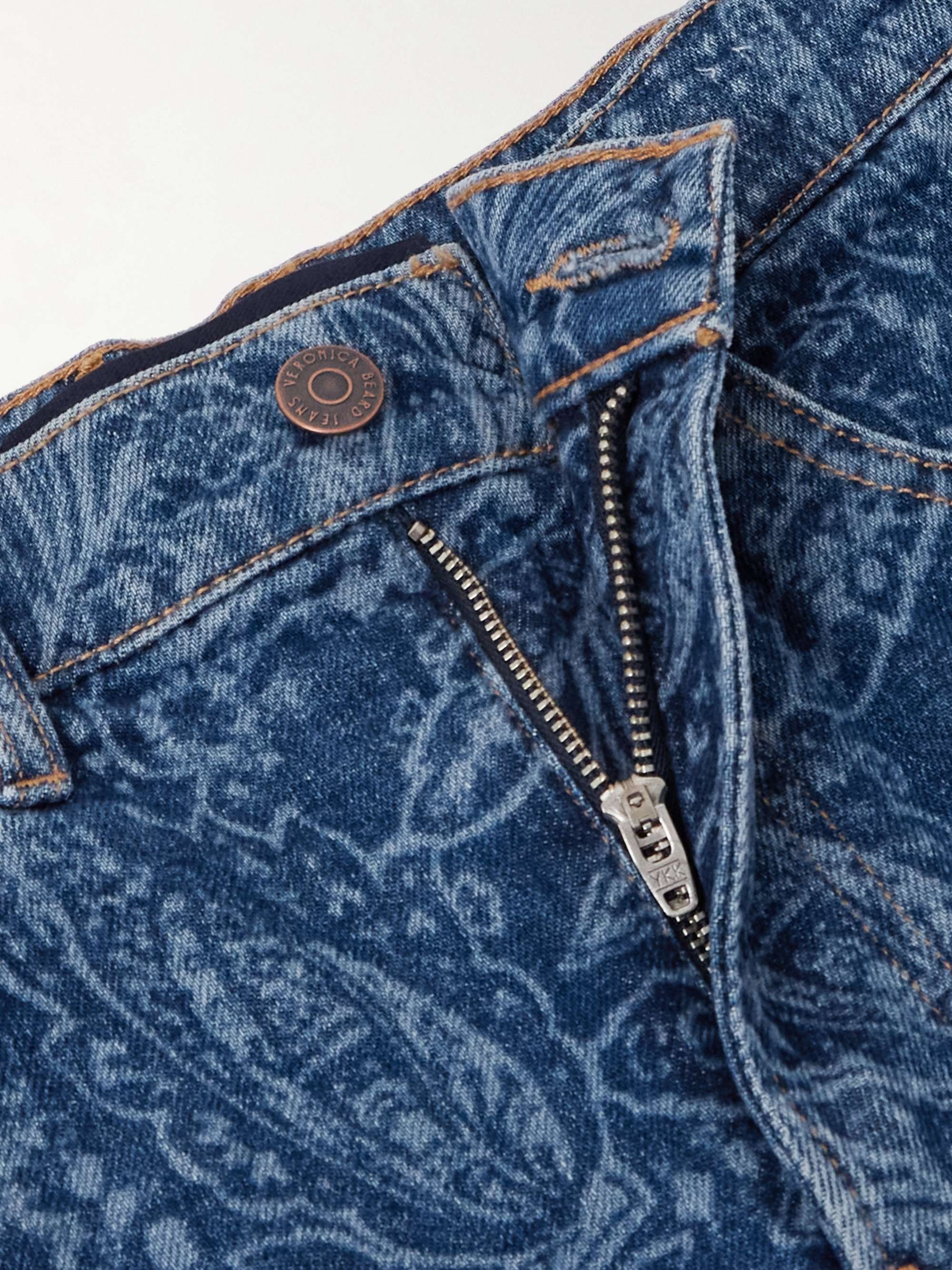 Taylor paisley-print high-rise wide-leg jeans view