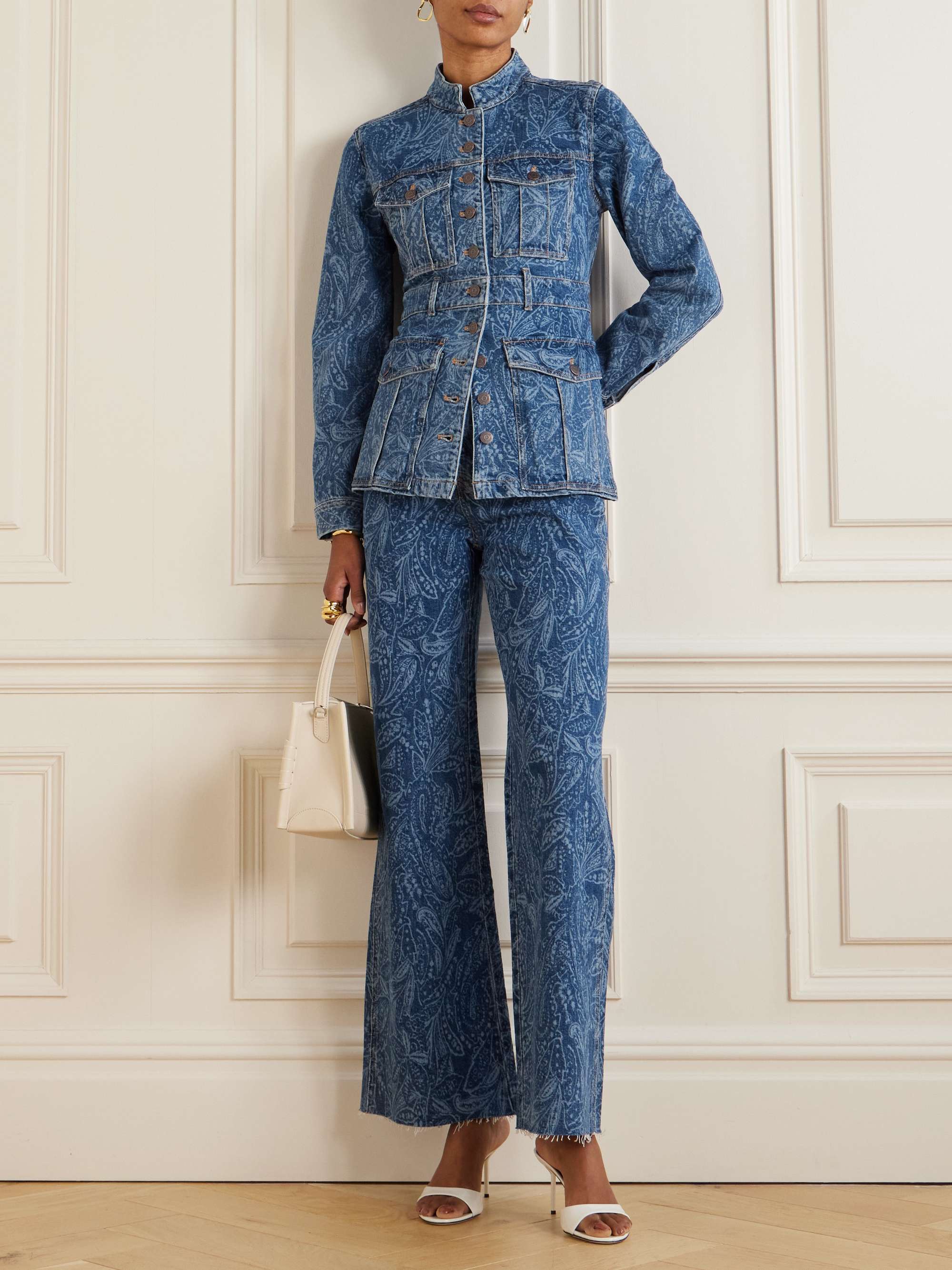 Taylor paisley-print high-rise wide-leg jeans view