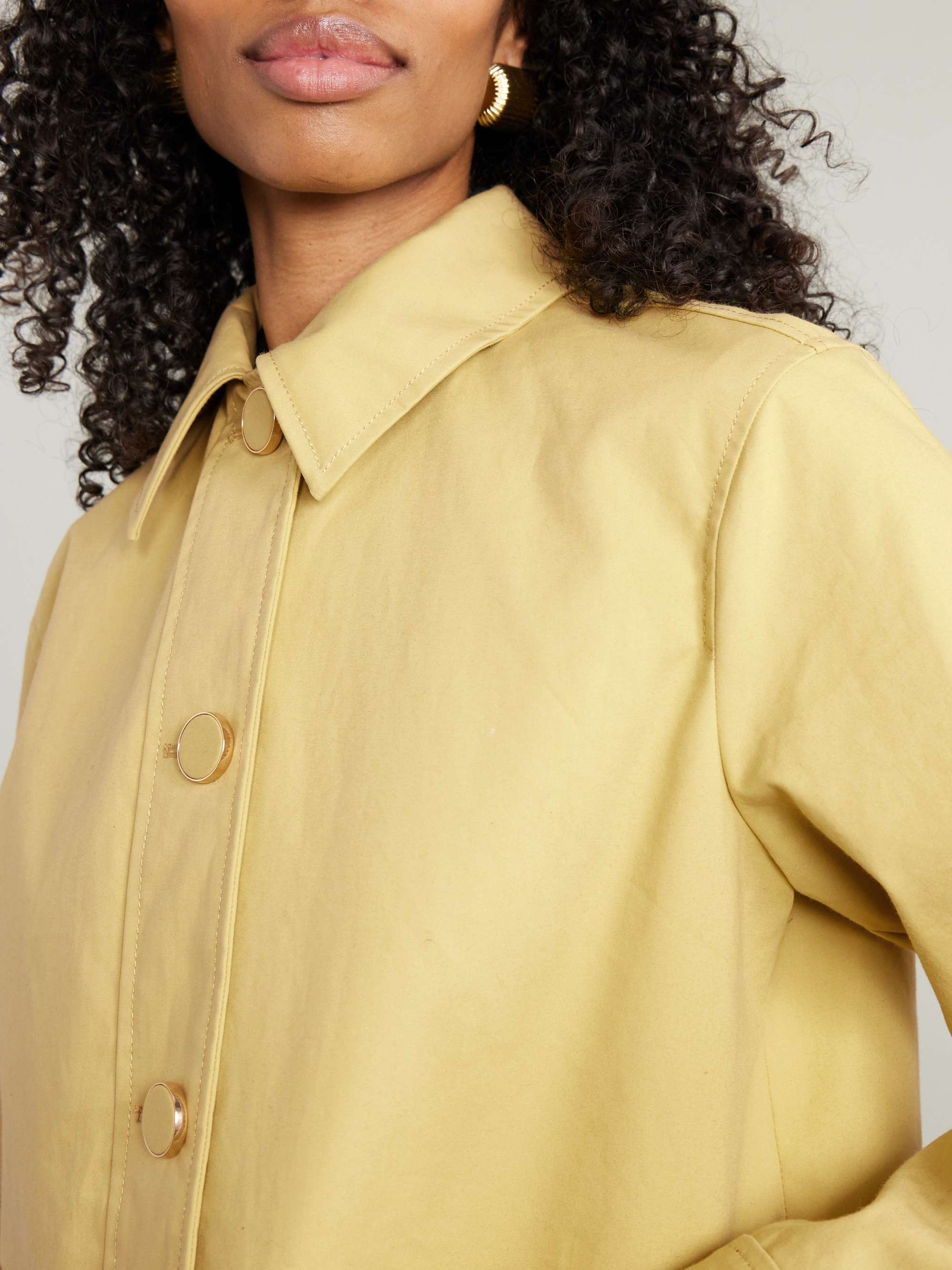 Arlen Dickey crystal-embellished coated-cotton coat view