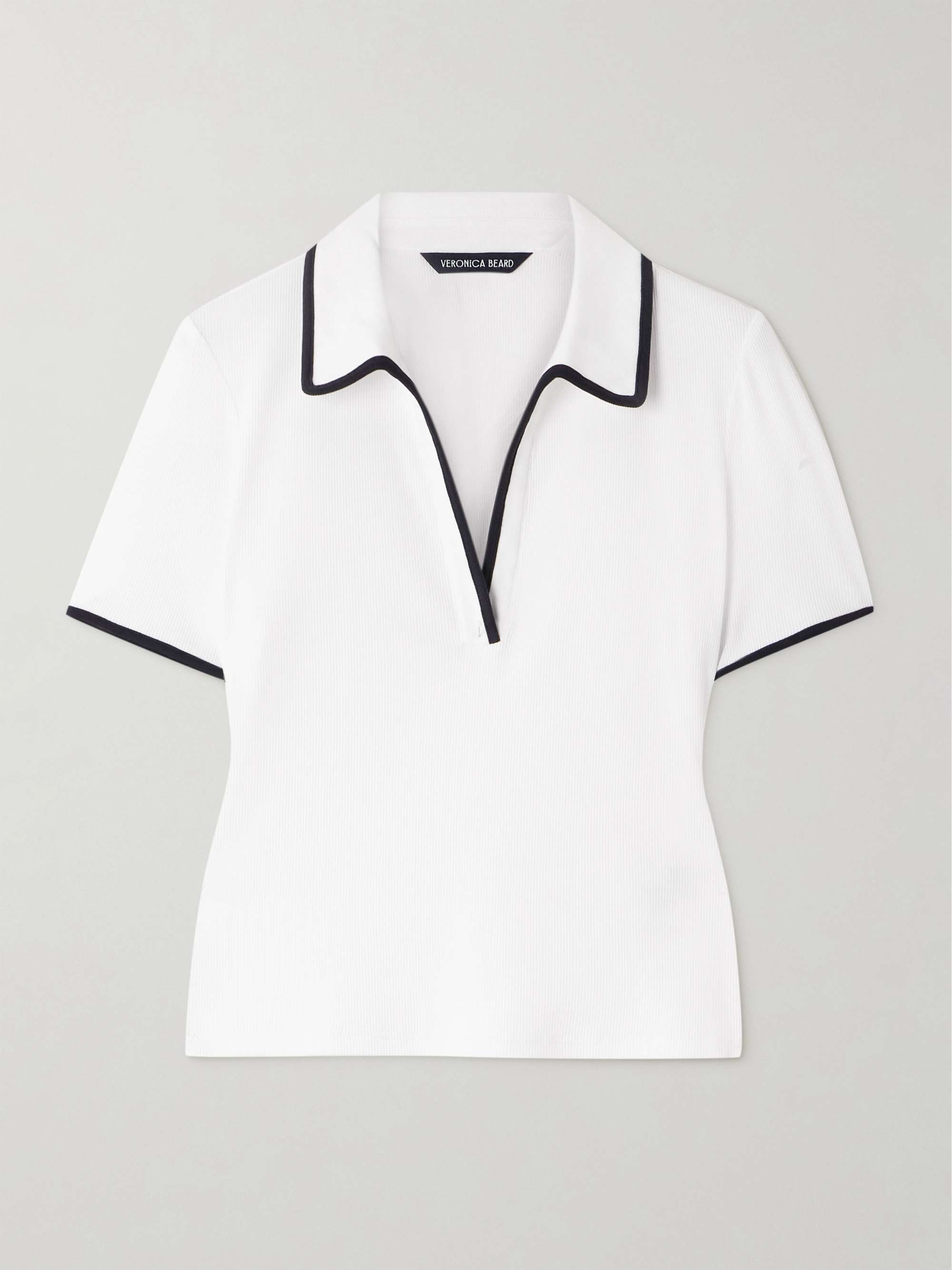 Kearney ribbed stretch-cotton polo shirt view