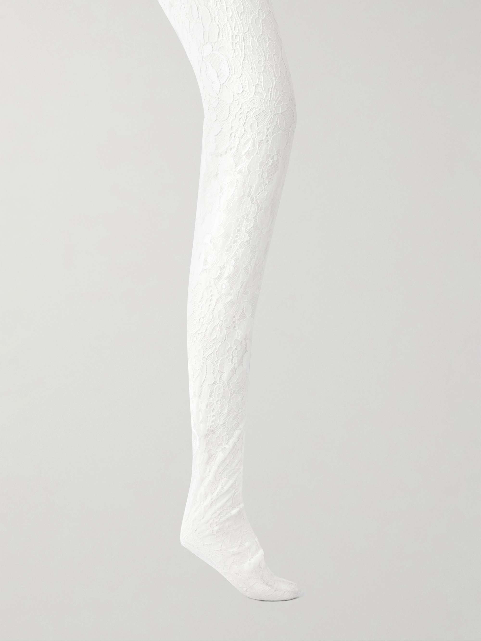 Stretch-corded lace tights view