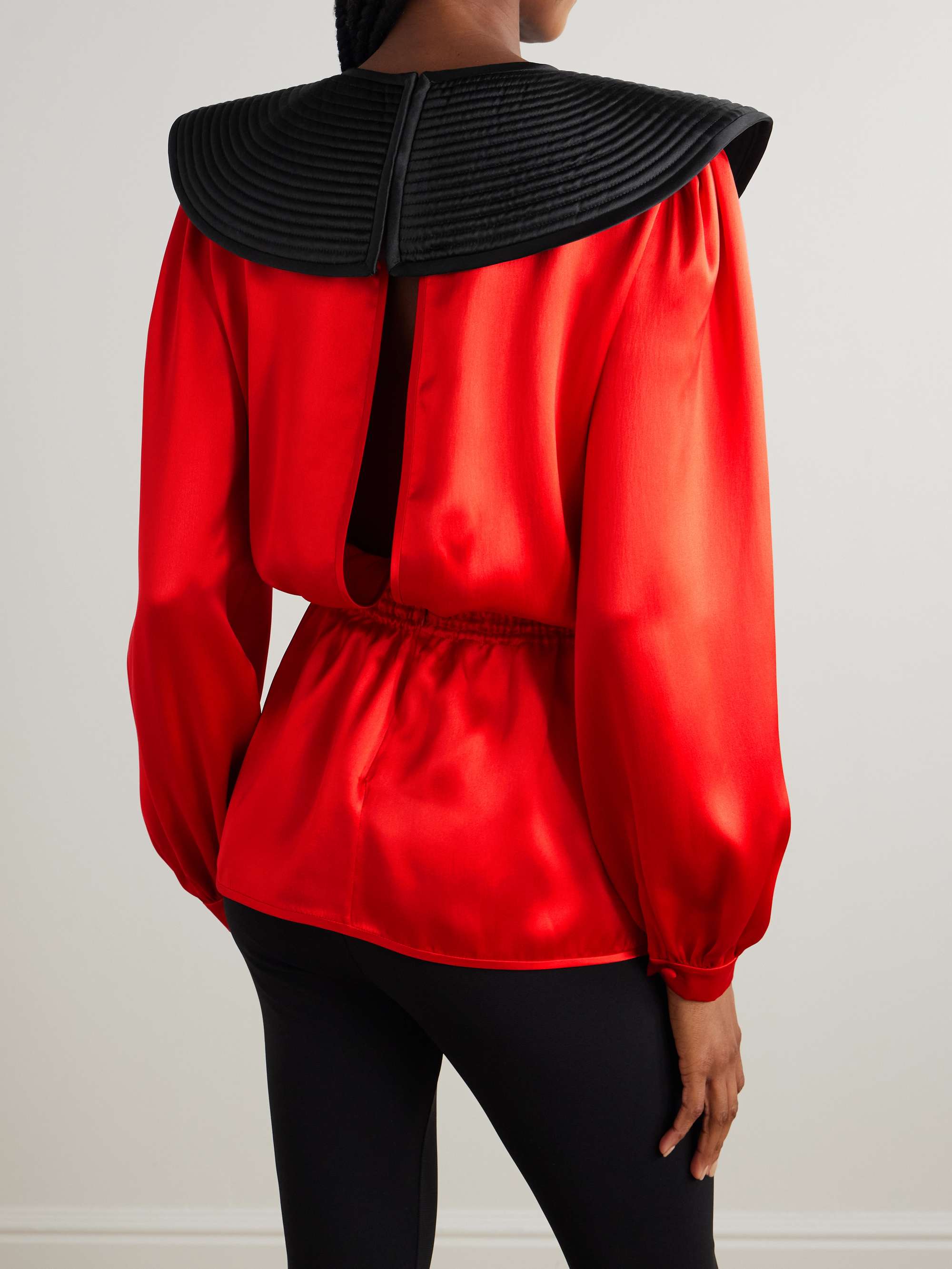 Two-tone silk-satin blouse view