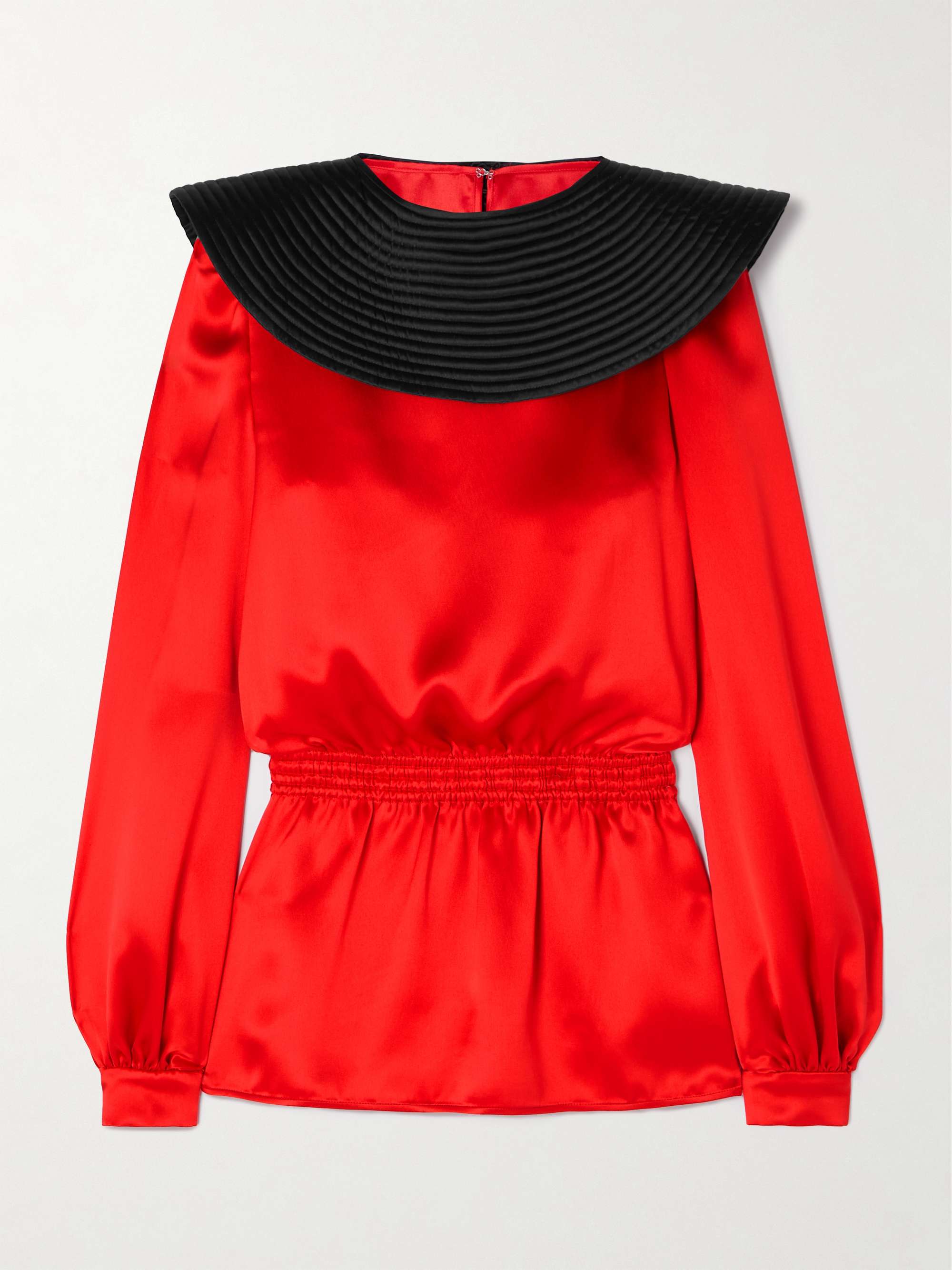 Two-tone silk-satin blouse view