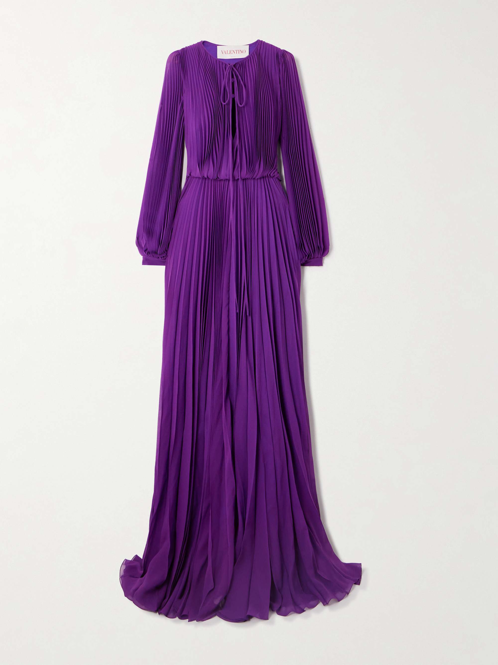 Pleated silk-crepe gown view