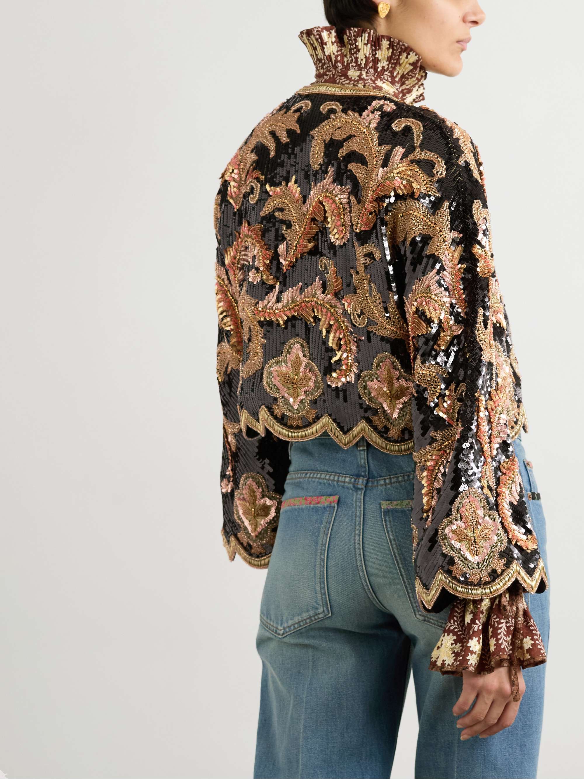 Embellished silk jacket view