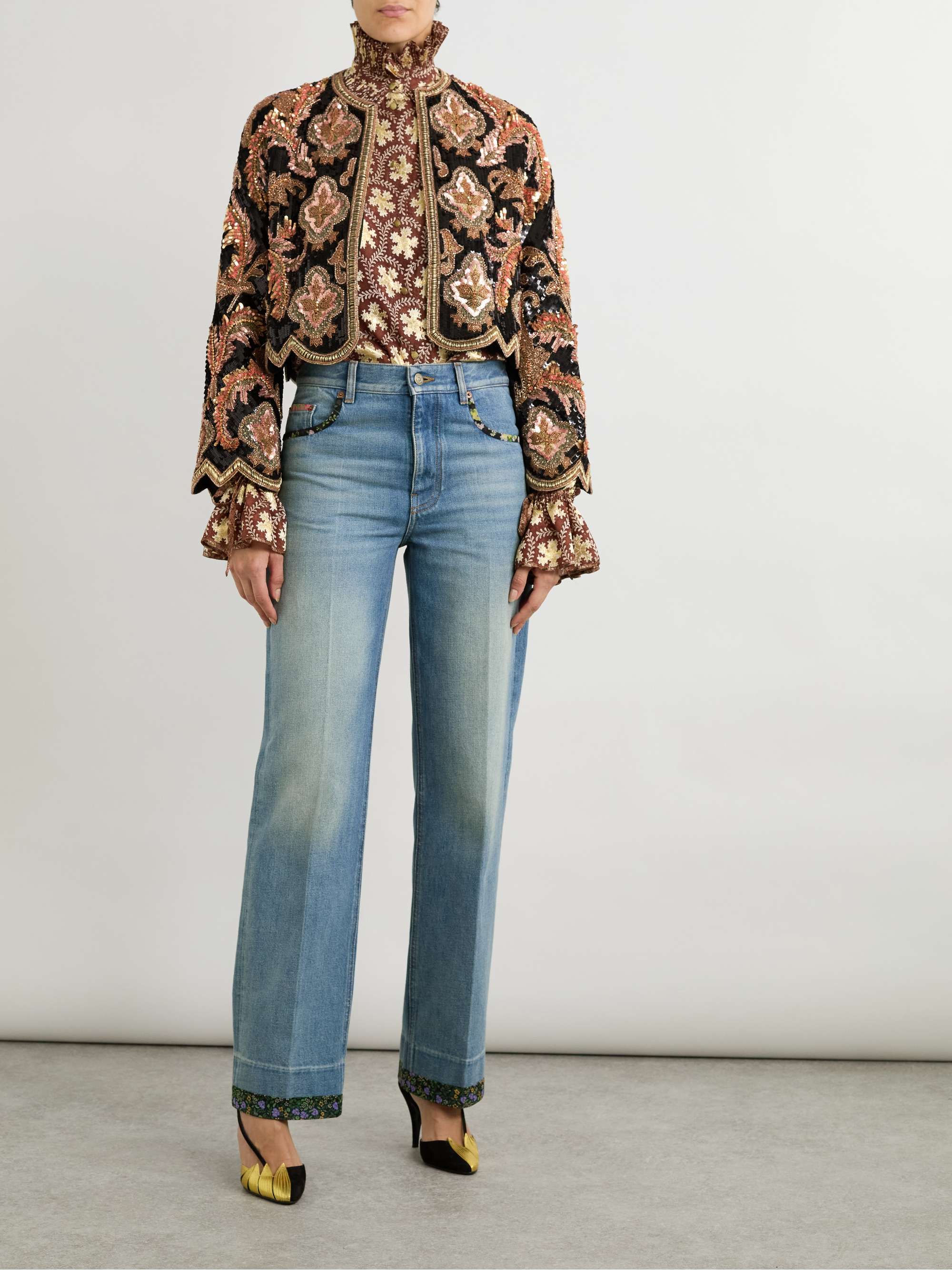 Embellished silk jacket view