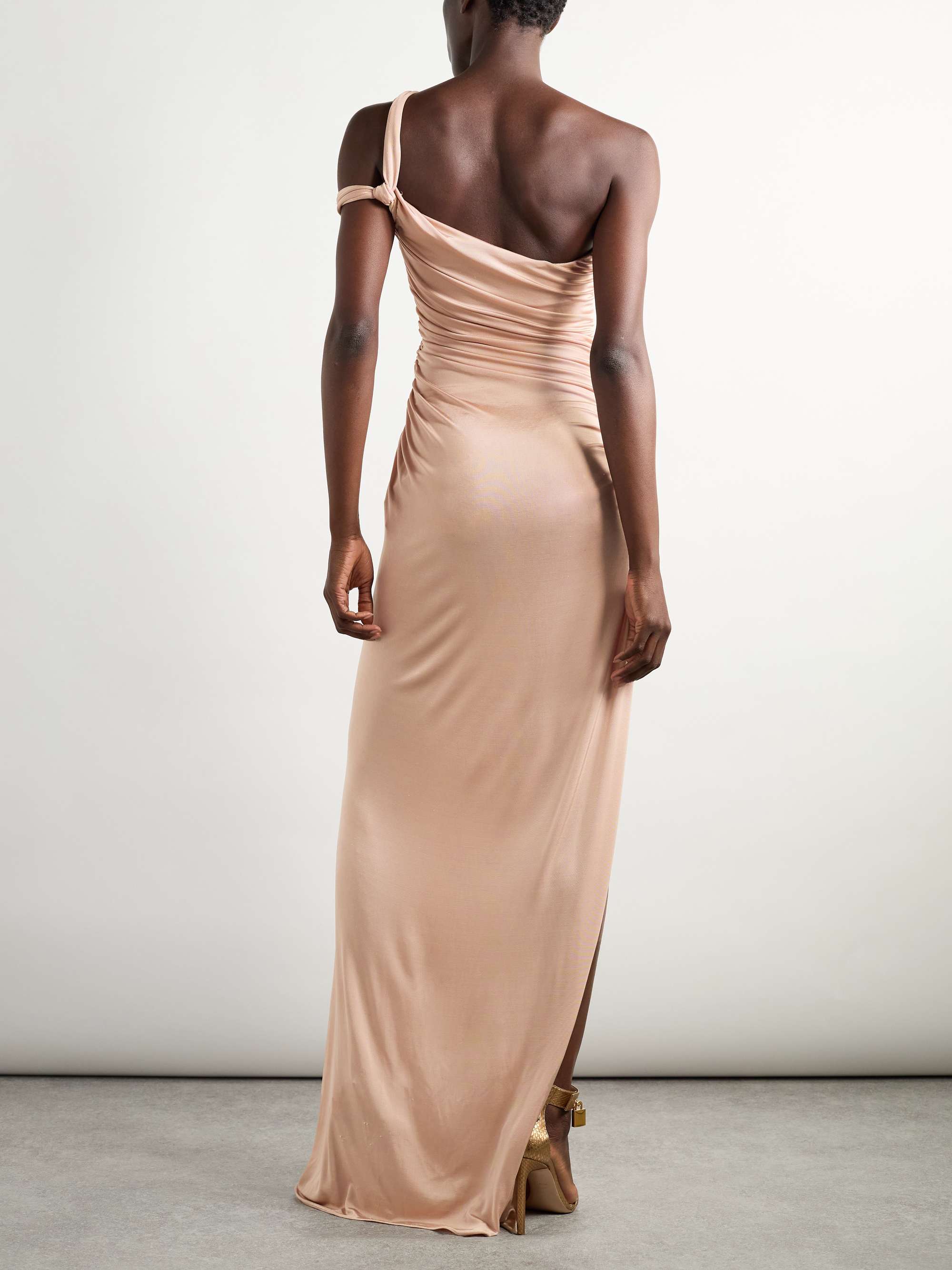 One-shoulder stretch-jersey maxi dress view