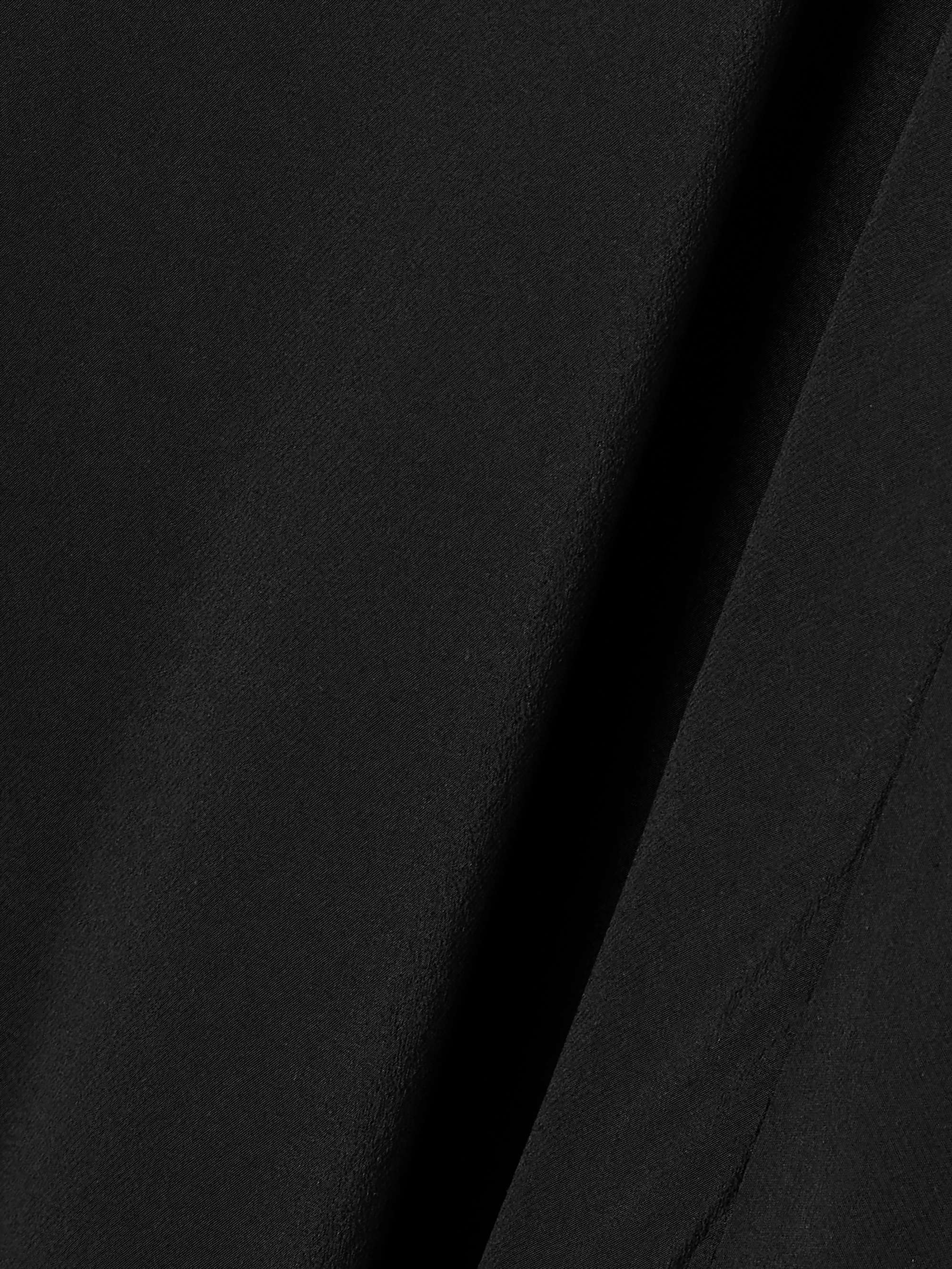 Draped silk midi dress view