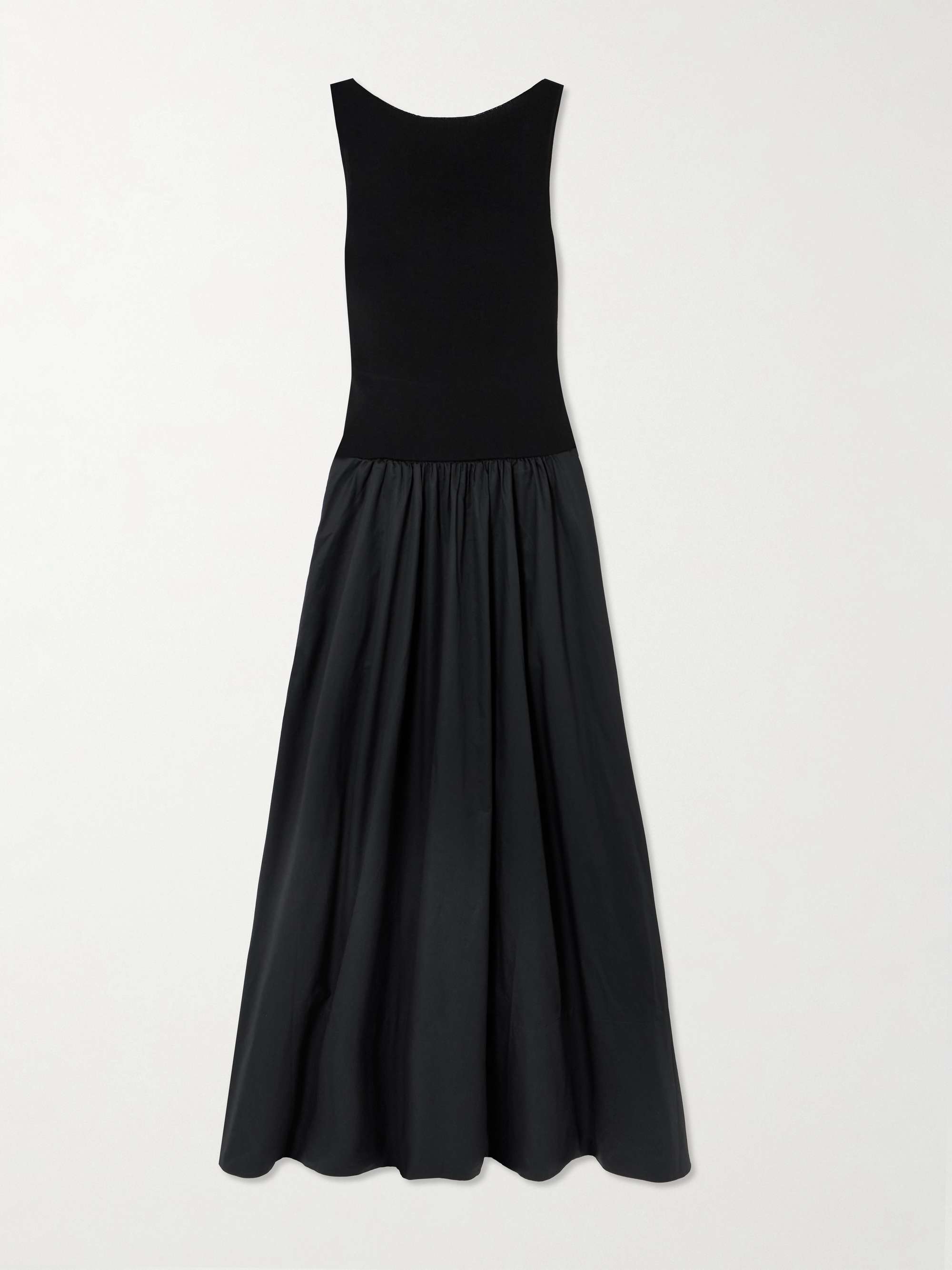 Open-back jersey and cotton-poplin maxi dress view