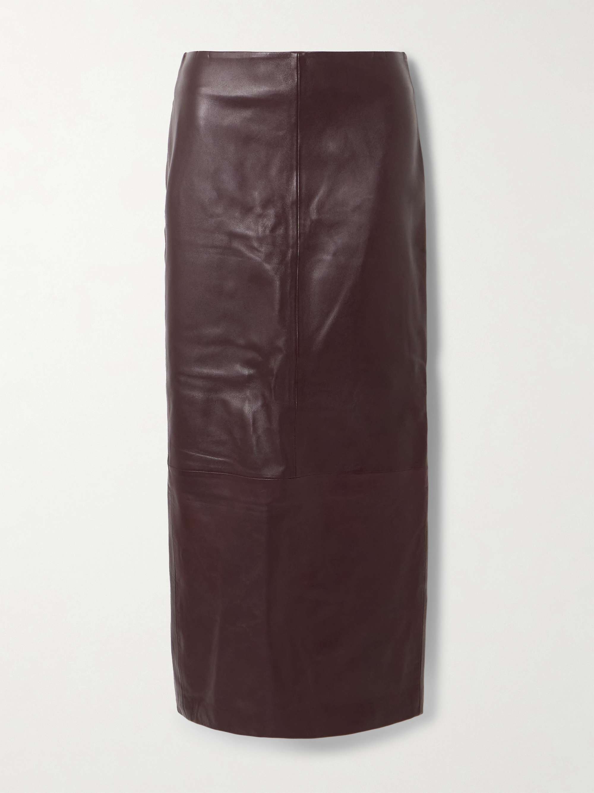 Paneled leather maxi skirt view