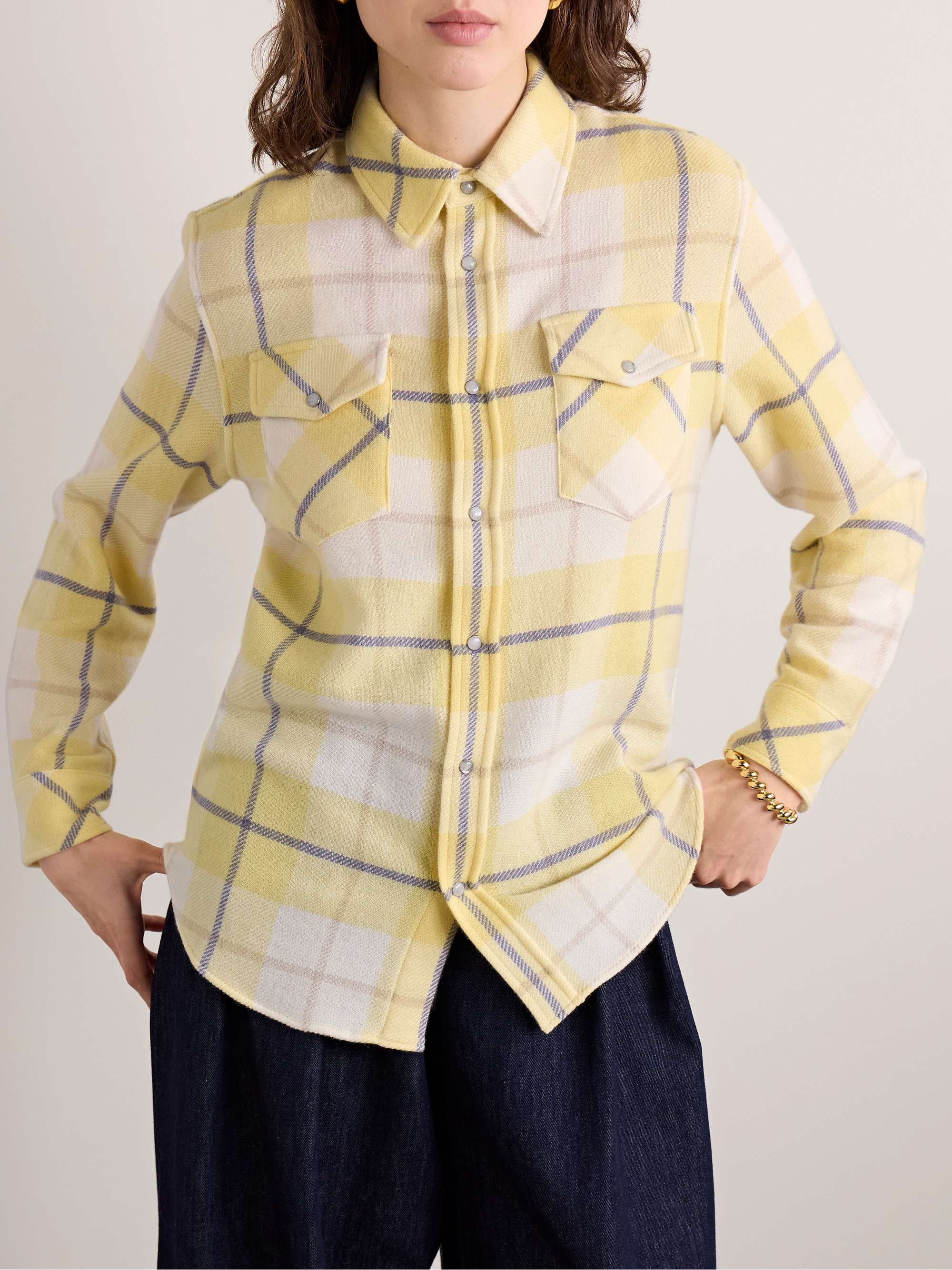 Dreamer checked cashmere shirt view