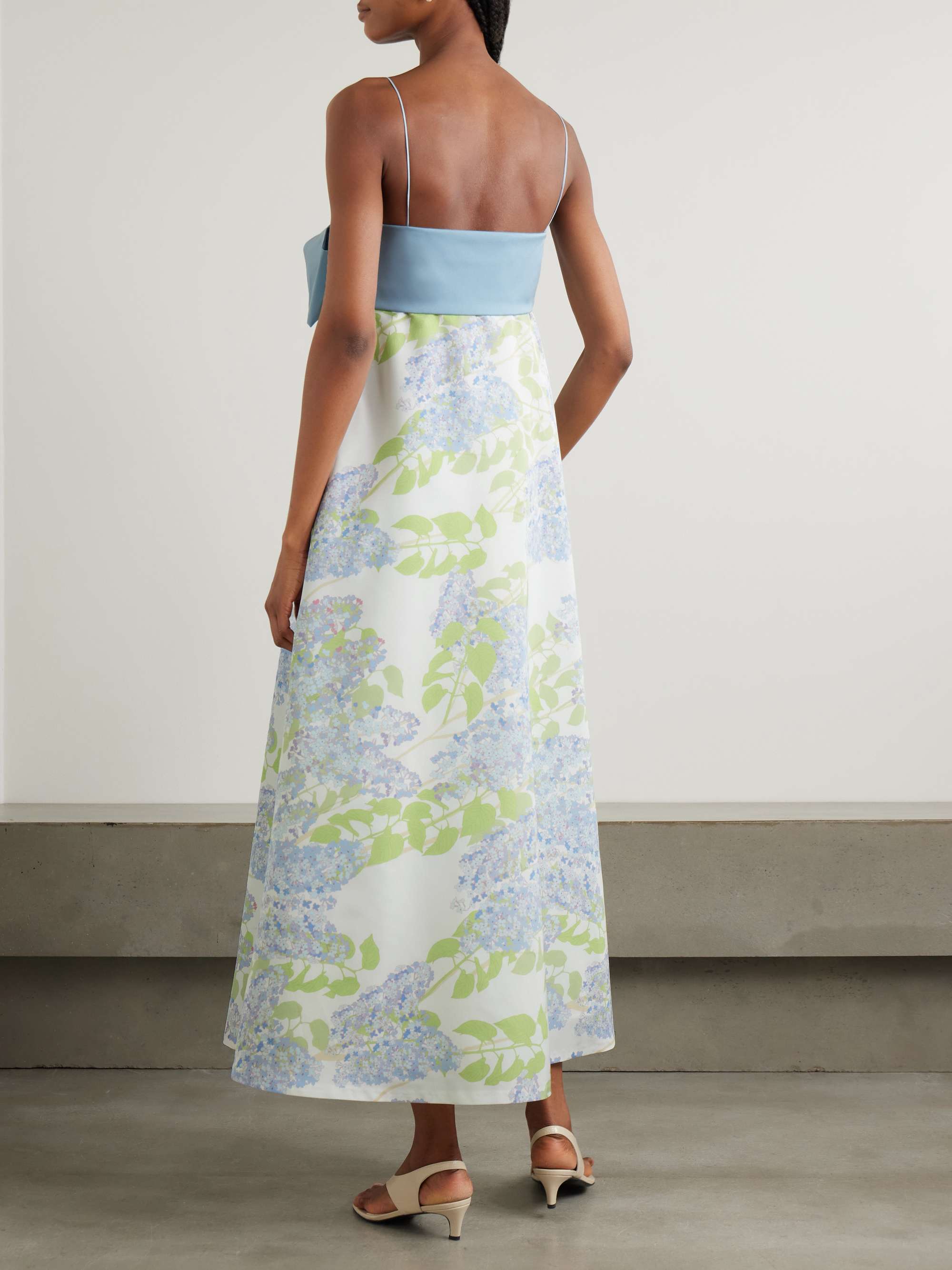 Bailey bow-embellished floral-print taffeta gown view