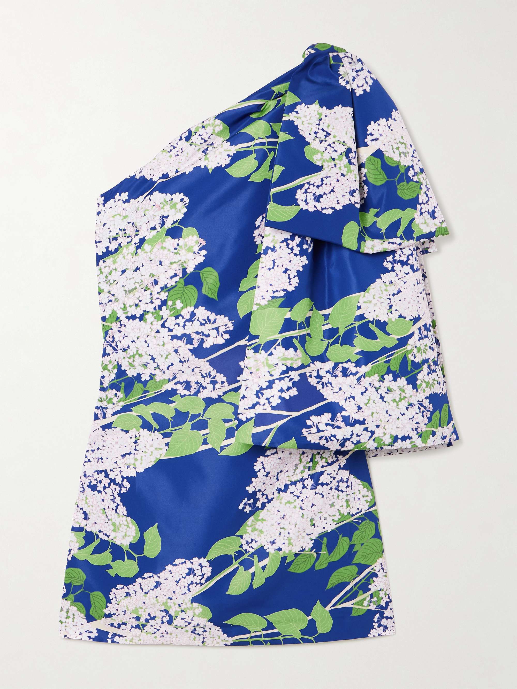 Josselin one-shoulder bow-embellished floral-print taffeta mini dress view