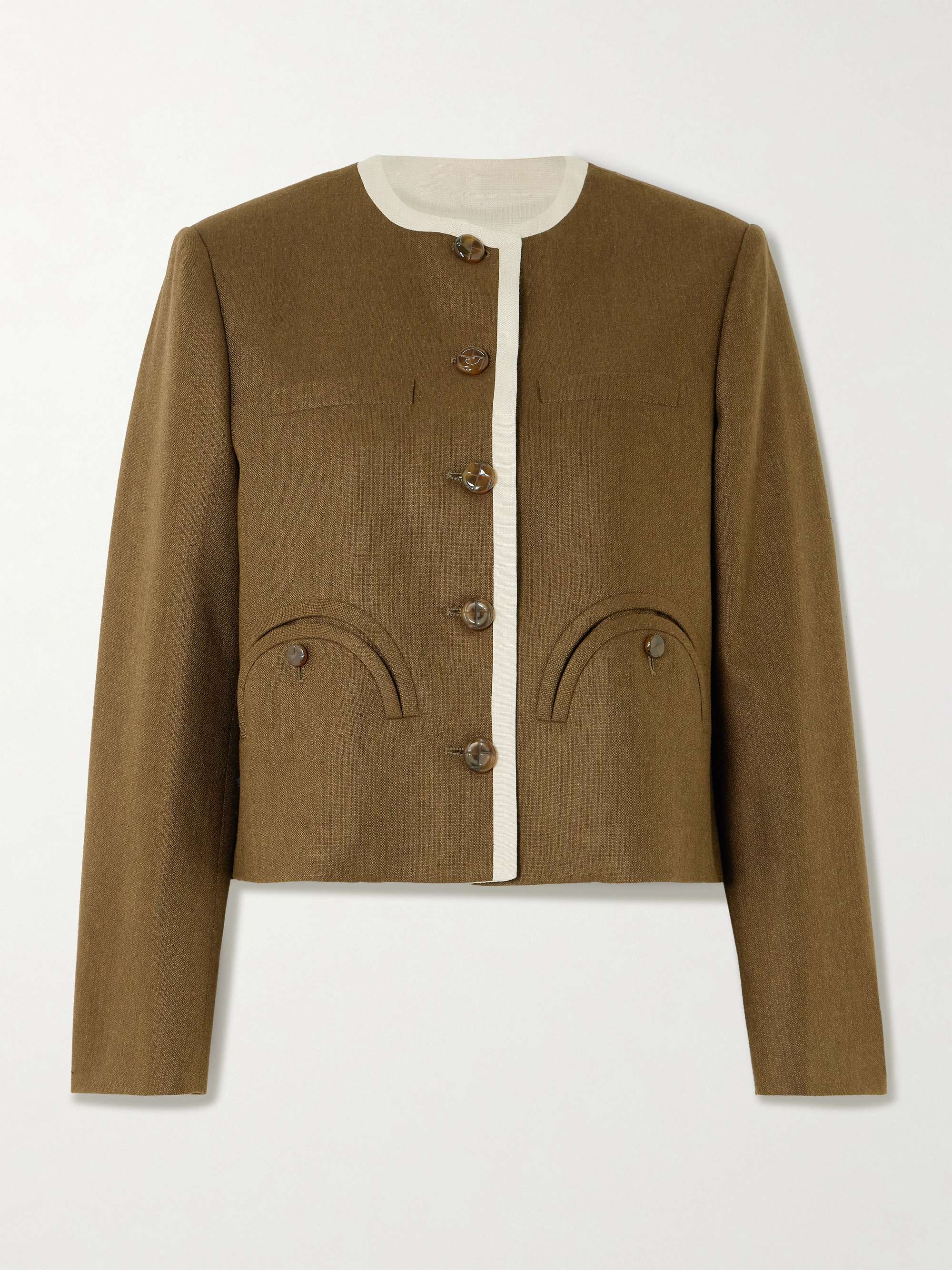 Renard Shamo piped silk jacket view