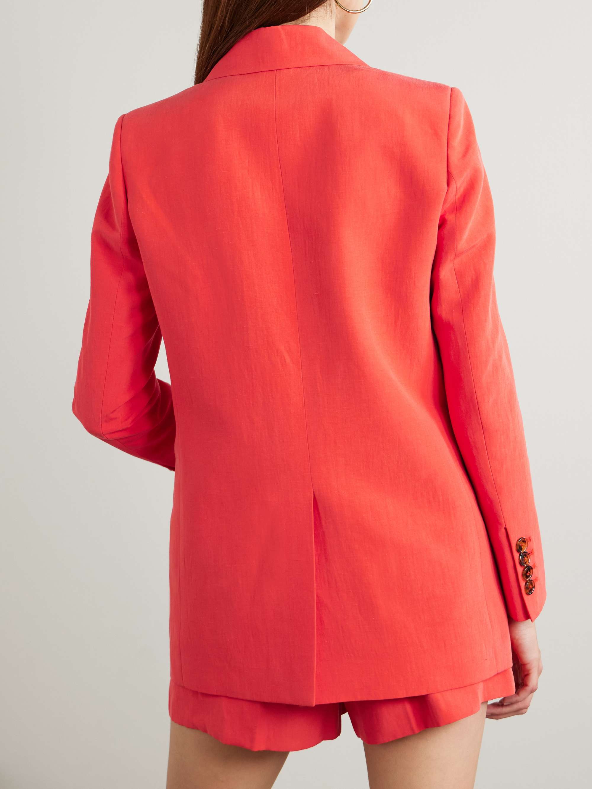 Flica Everyday double-breasted silk and linen-blend blazer view