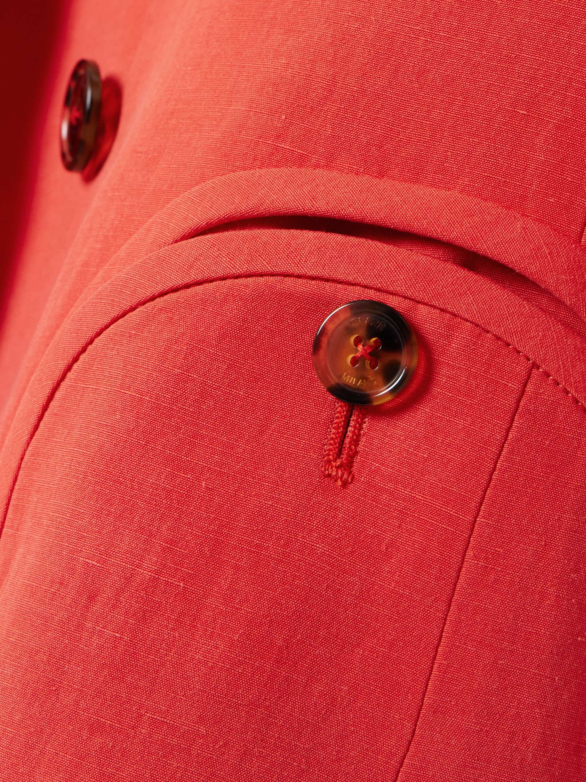 Flica Everyday double-breasted silk and linen-blend blazer view