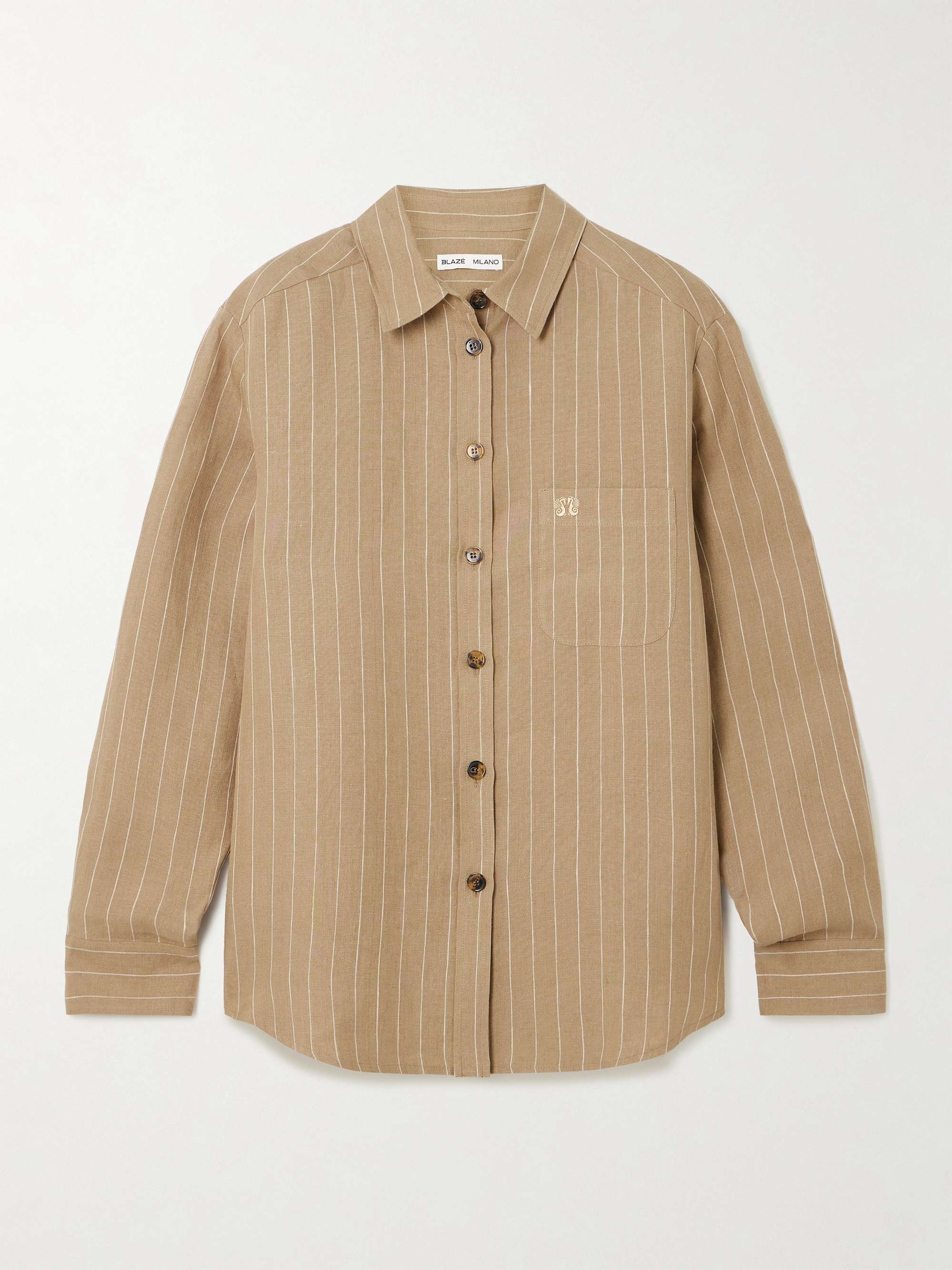 Heretique Anabas pinstriped linen shirt view