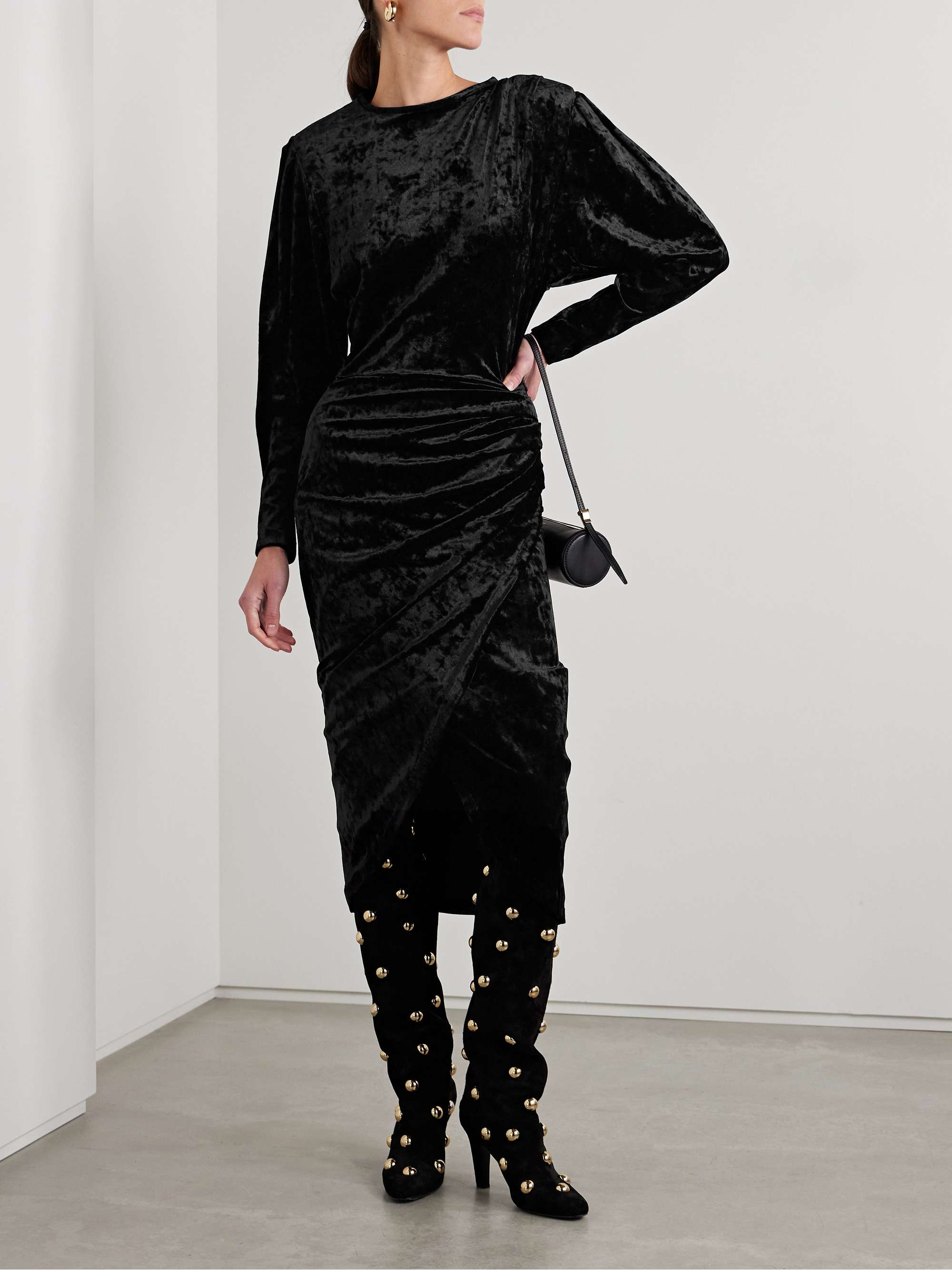 Hadley wrap-effect velvet midi dress view