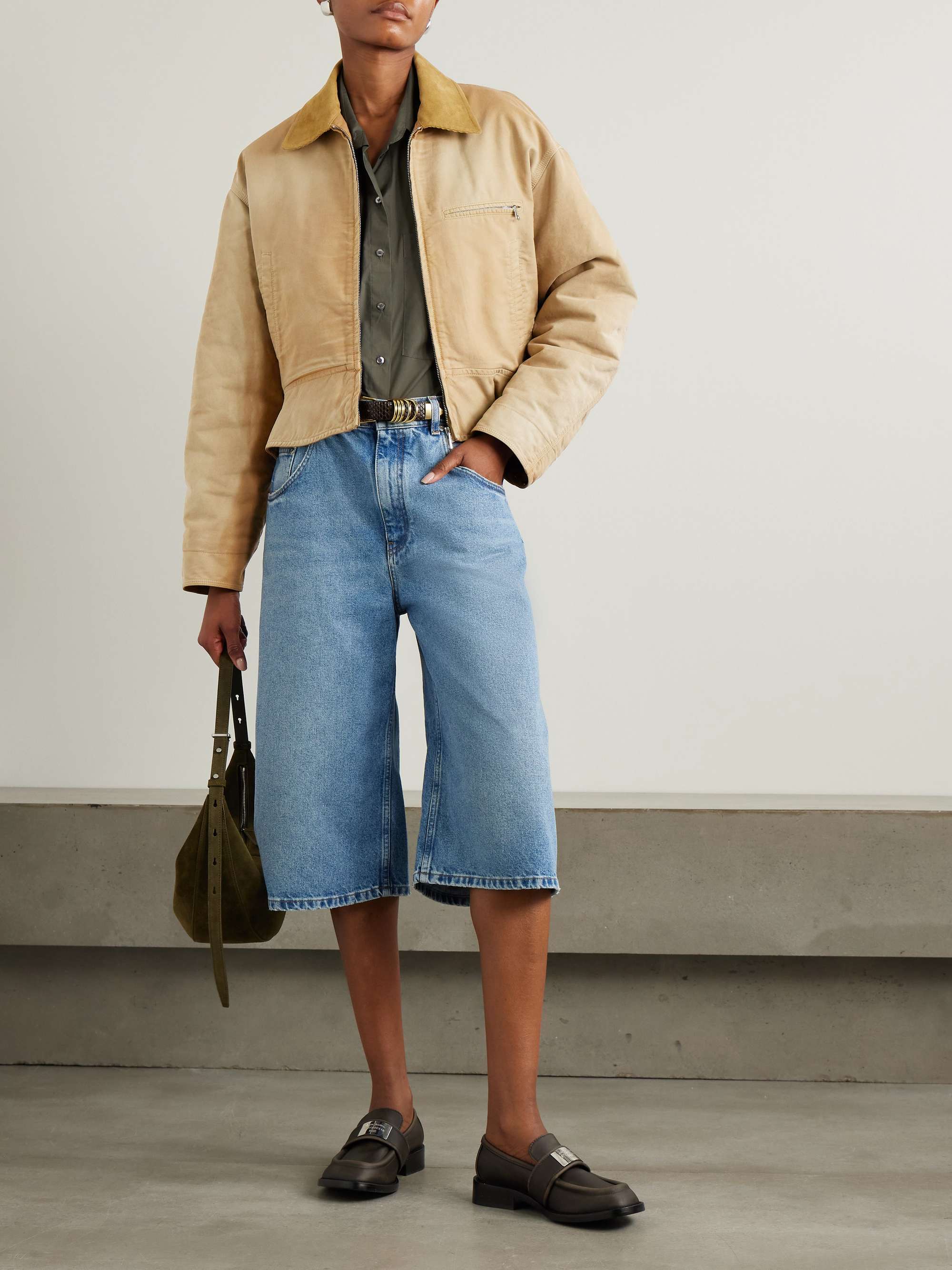 Corduroy-trimmed cotton-canvas jacket view