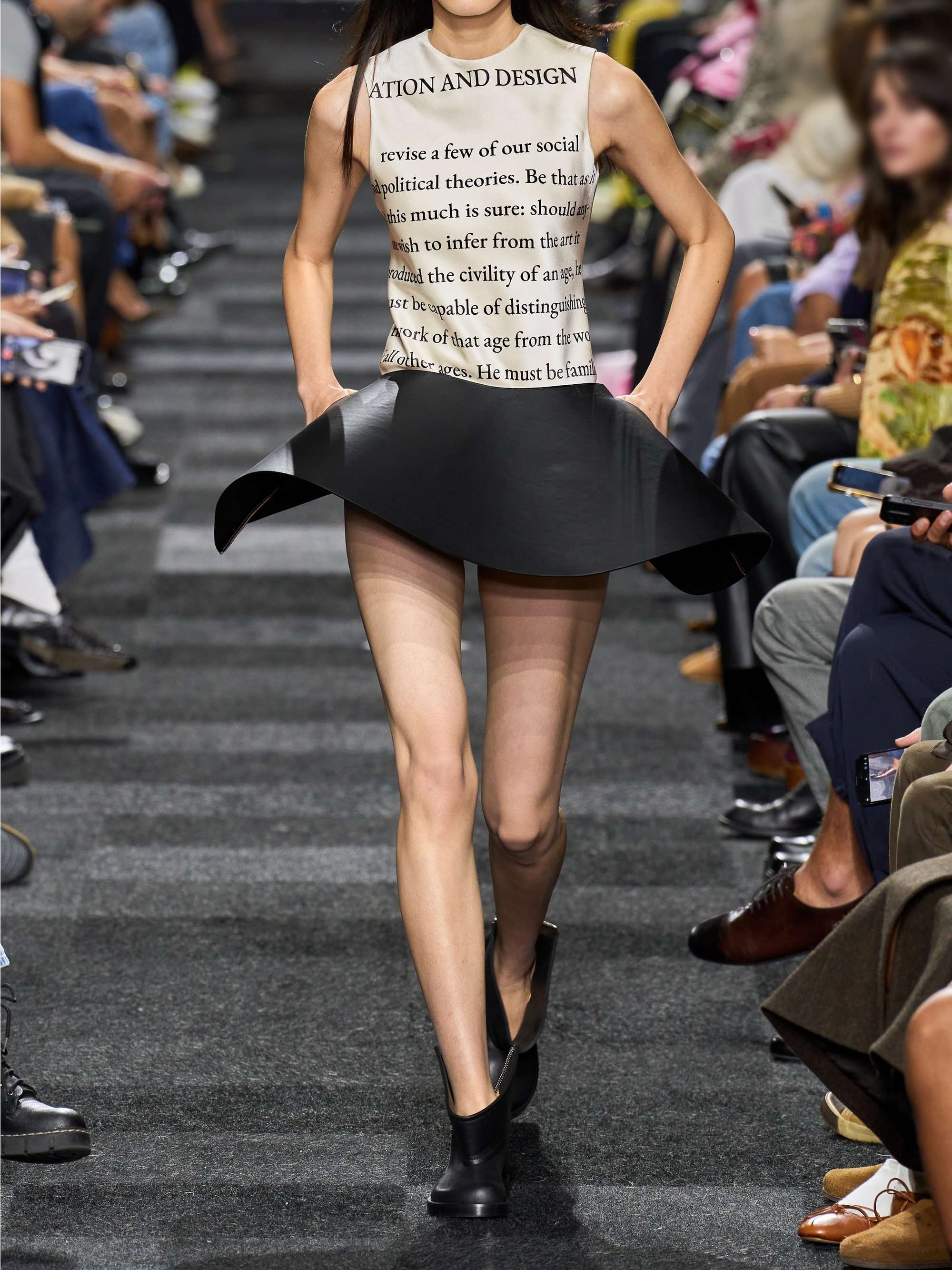 Leather mini skirt view