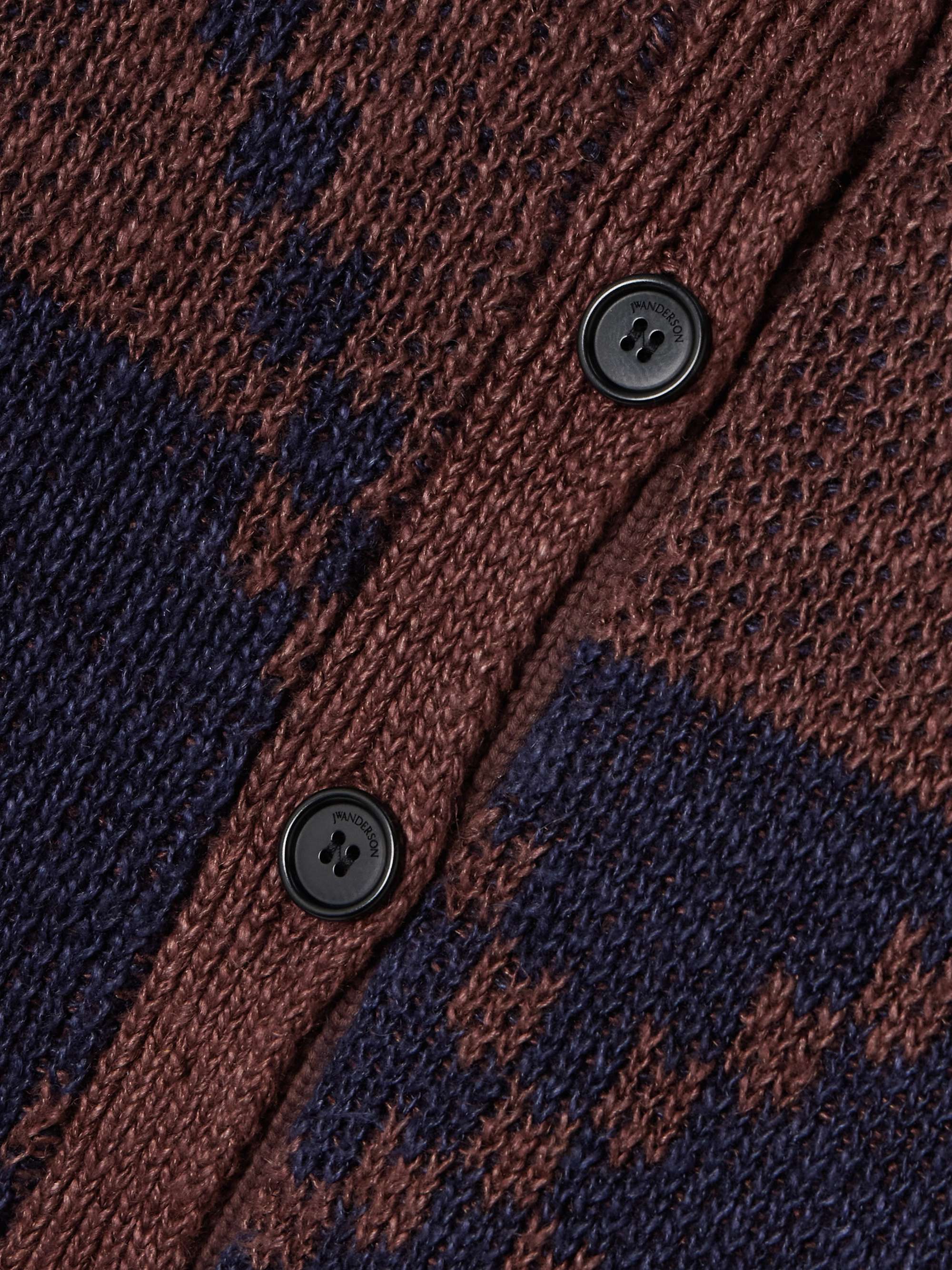 Linen-blend jacquard cardigan view