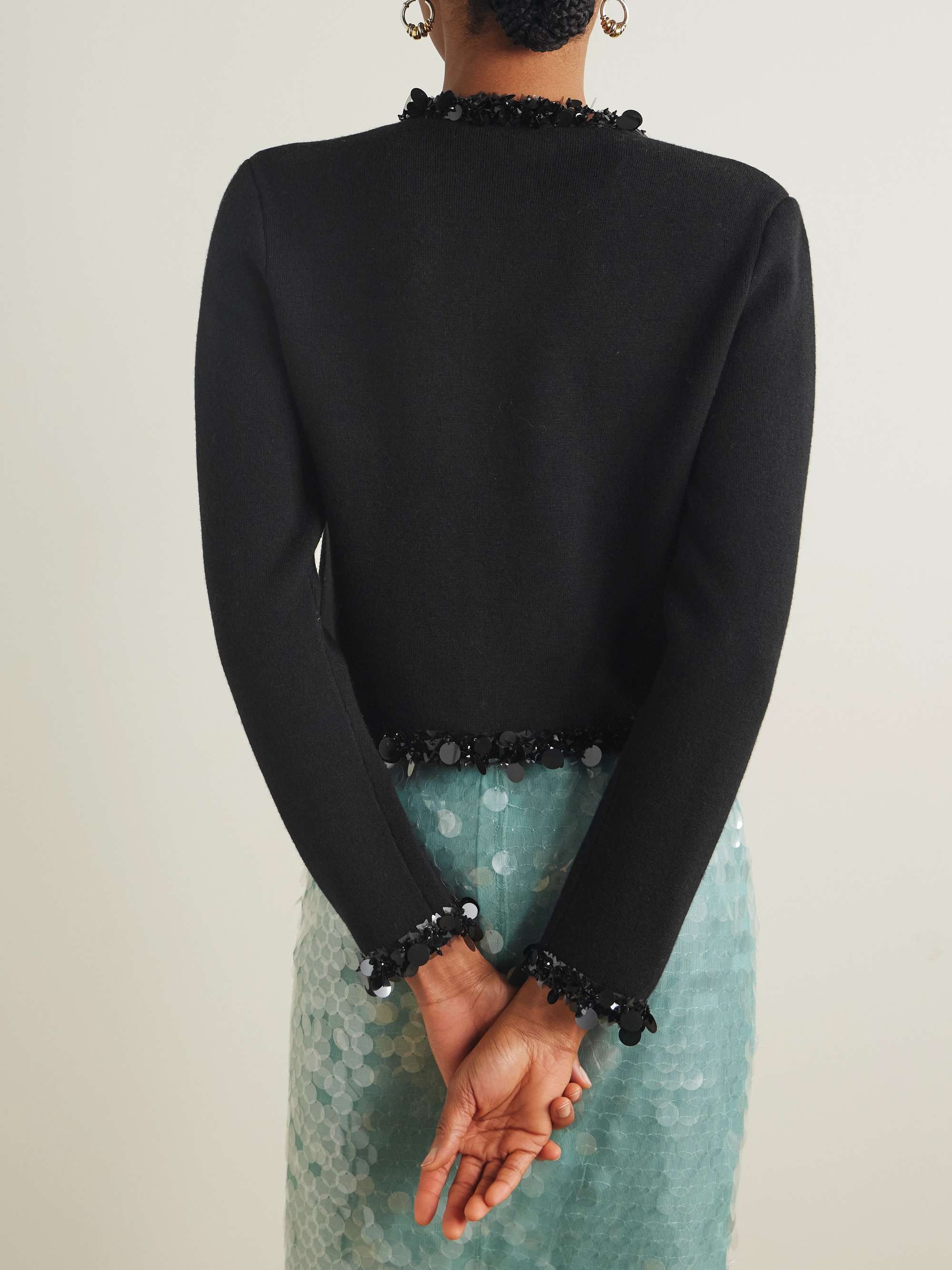 Kendra embellished wool and cashmere-blend cardigan view