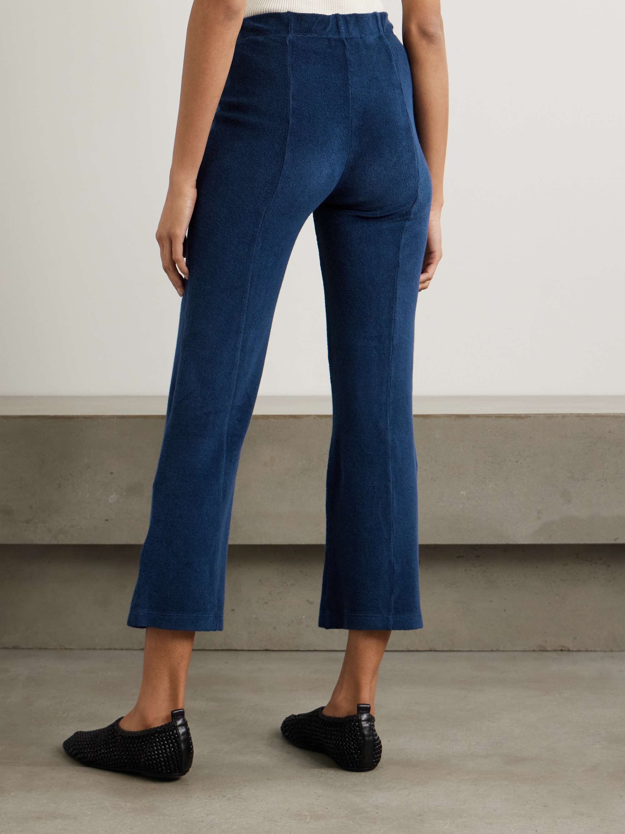 Fili Kick cropped cotton-blend terry flared pants view