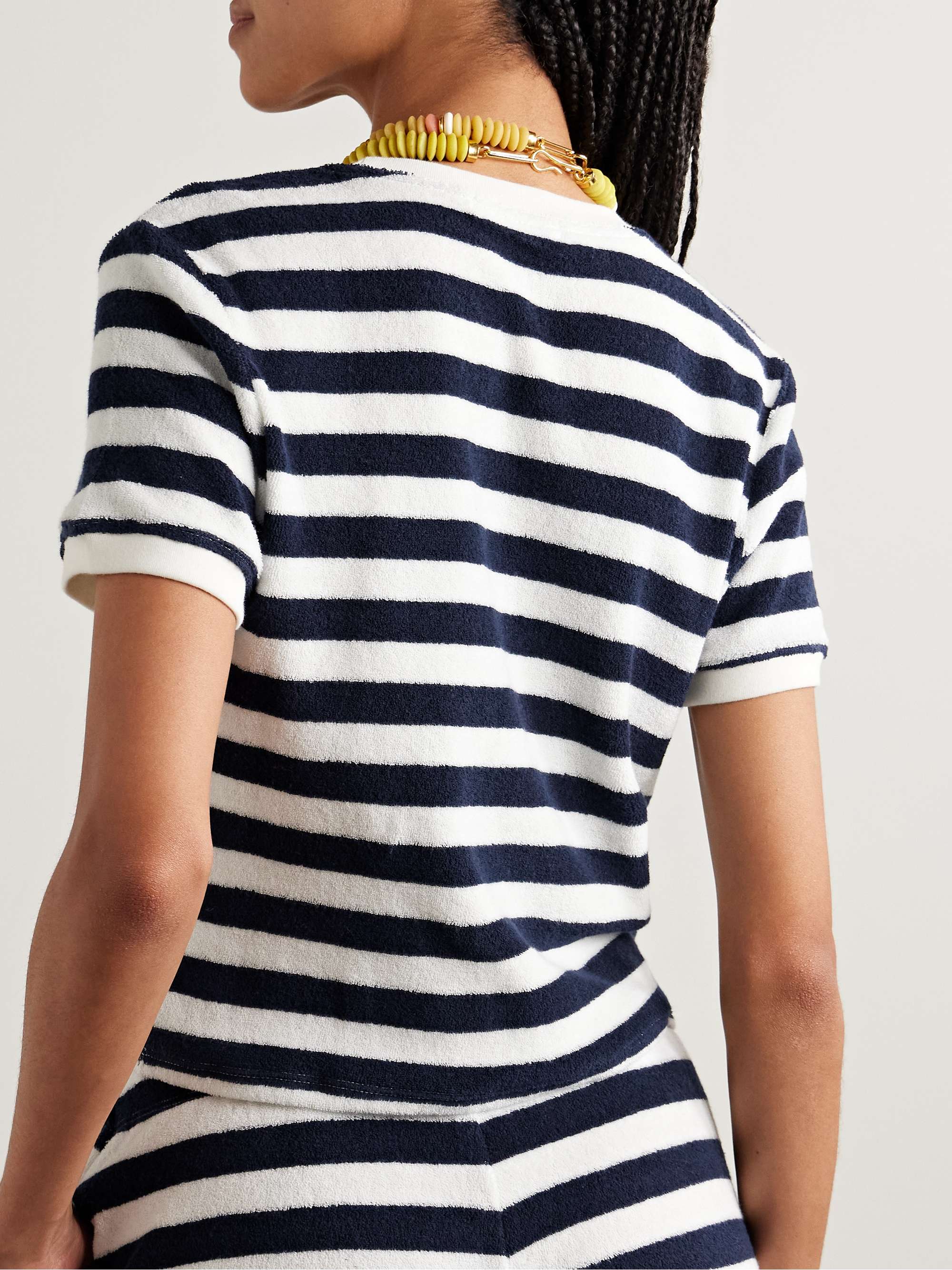 Capri striped cotton-blend terry T-shirt view