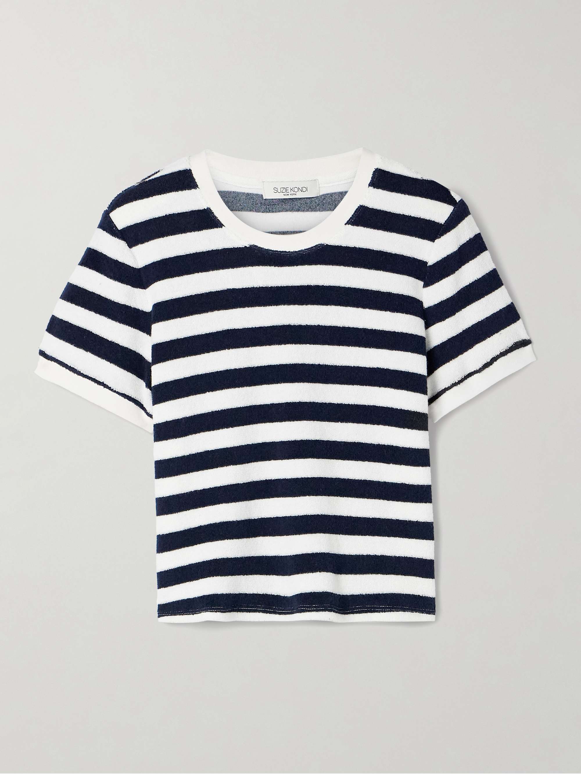 Capri striped cotton-blend terry T-shirt view