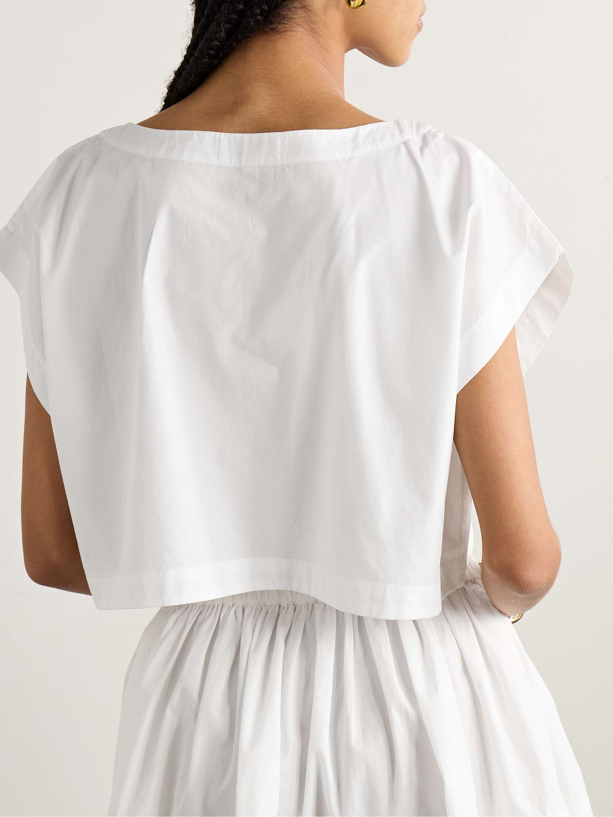 Kori cropped cotton-poplin top view