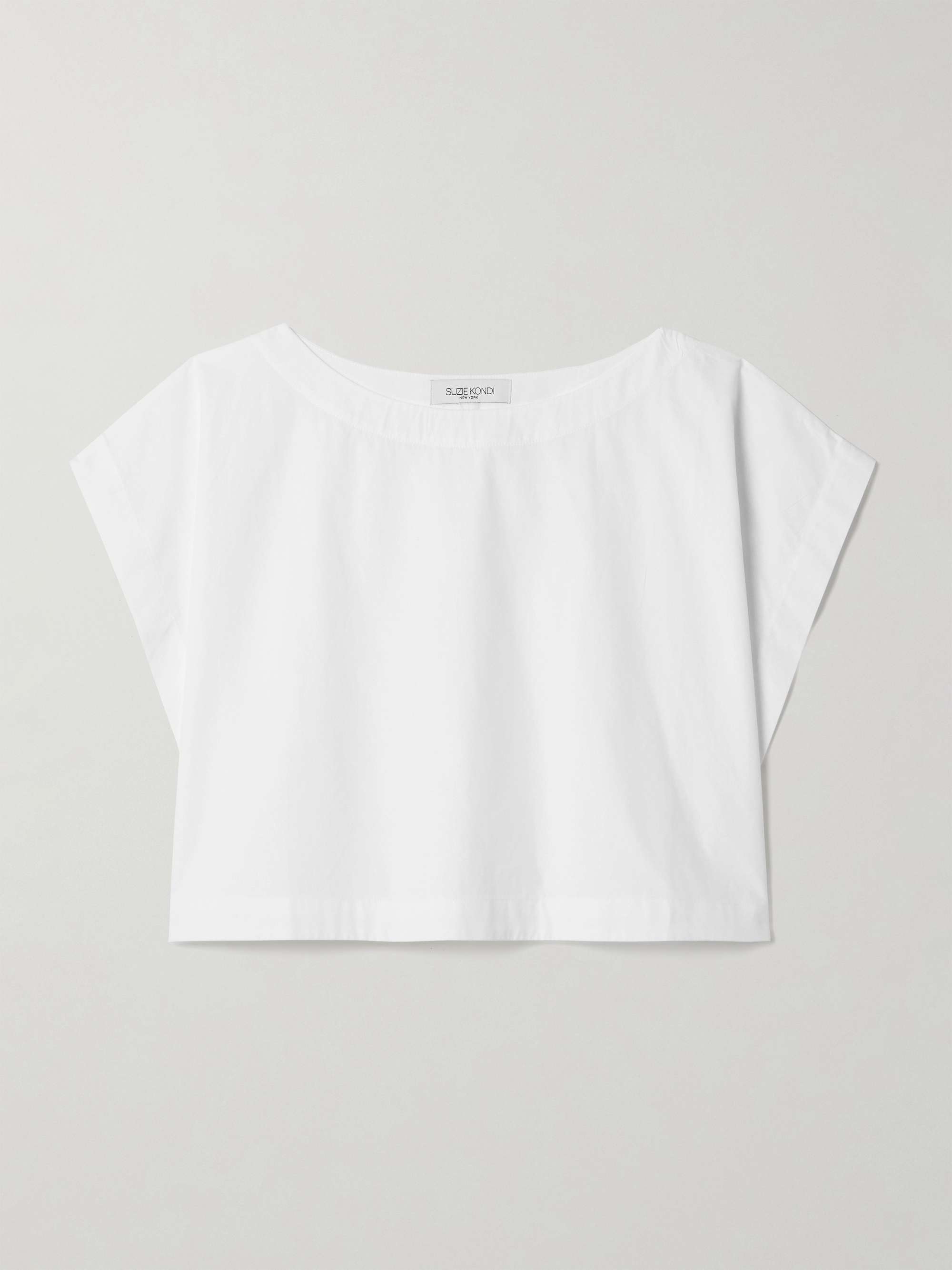 Kori cropped cotton-poplin top view