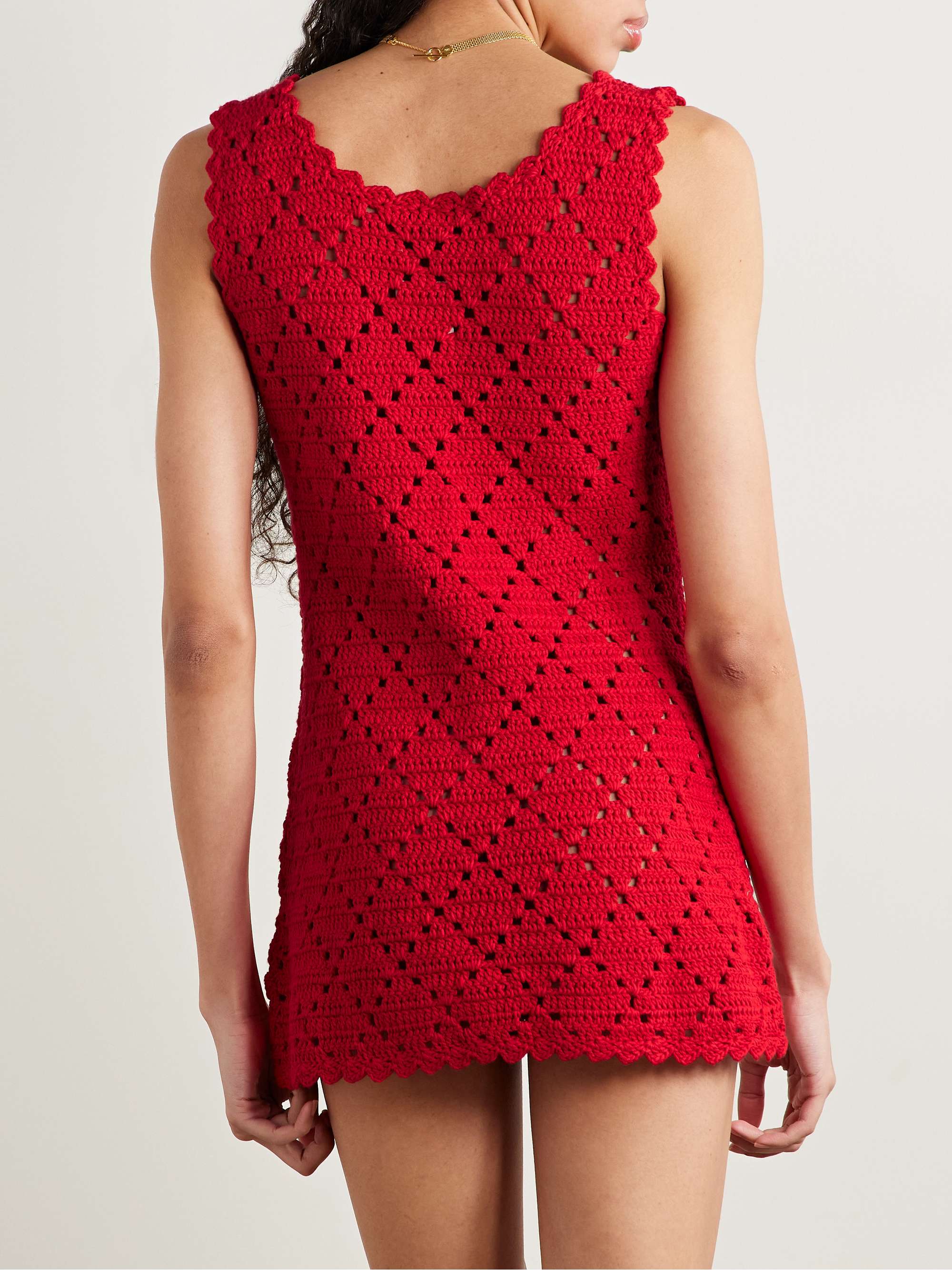 Chryssi crocheted cotton mini dress view
