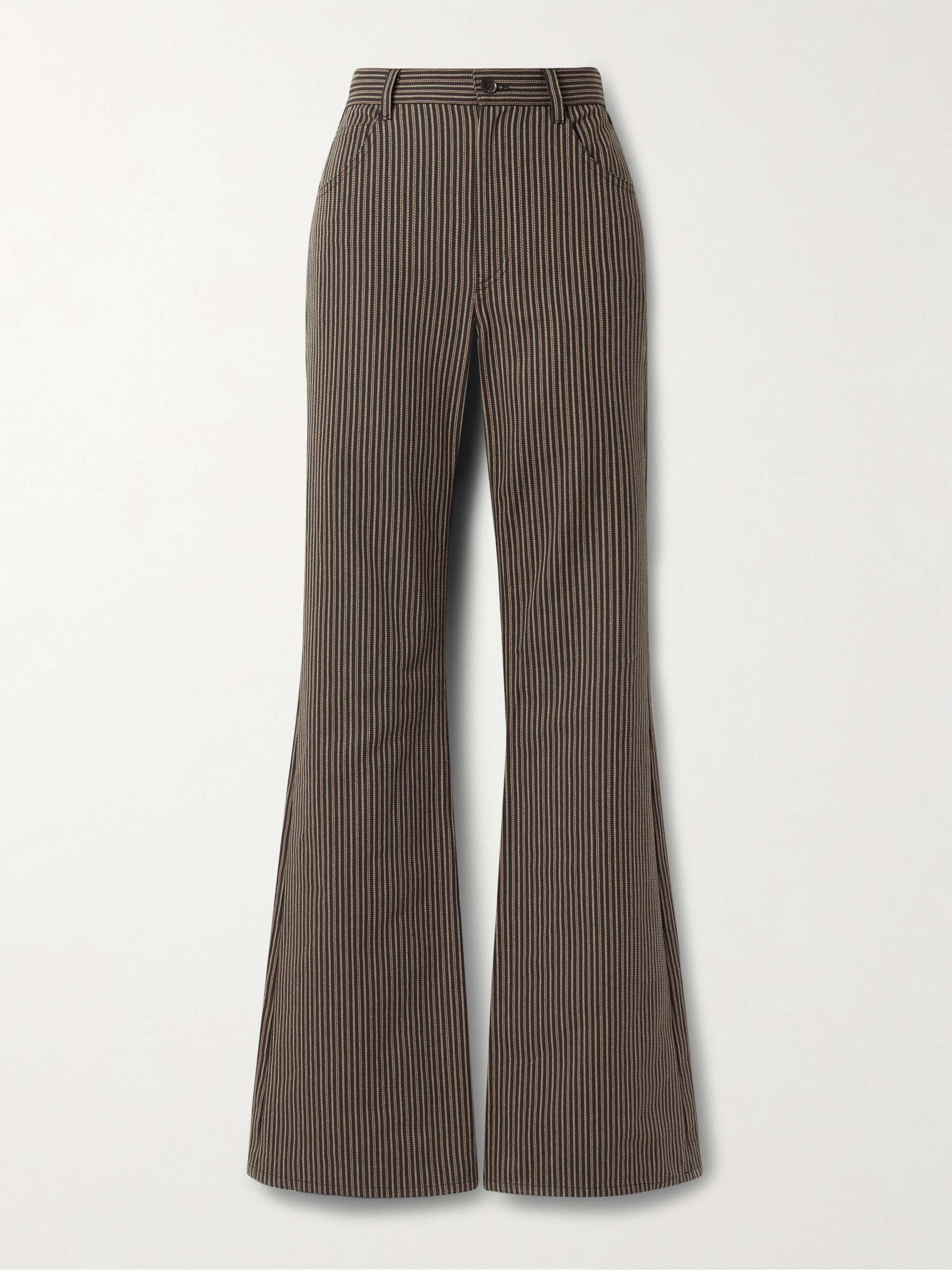 Roe striped cotton-twill flared pants view
