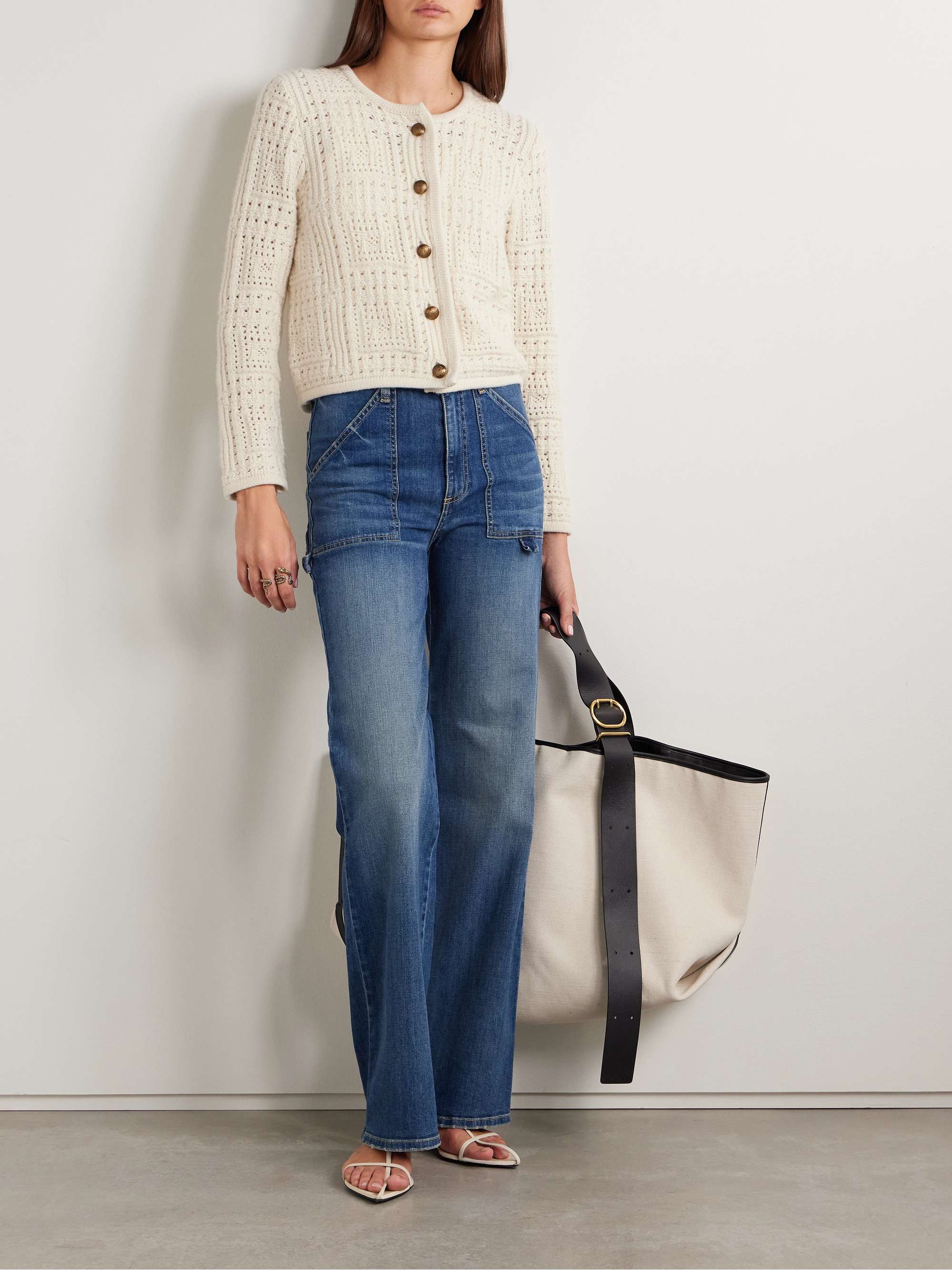 Harry pointelle-knit cashmere cardigan view