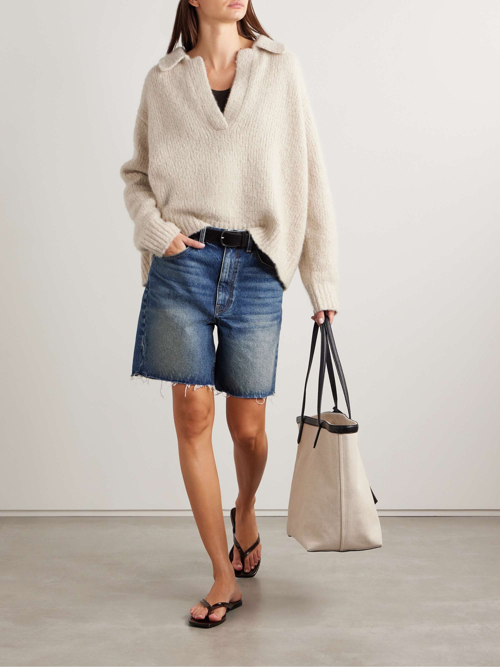 Callen oversized cashmere and silk-blend sweater view