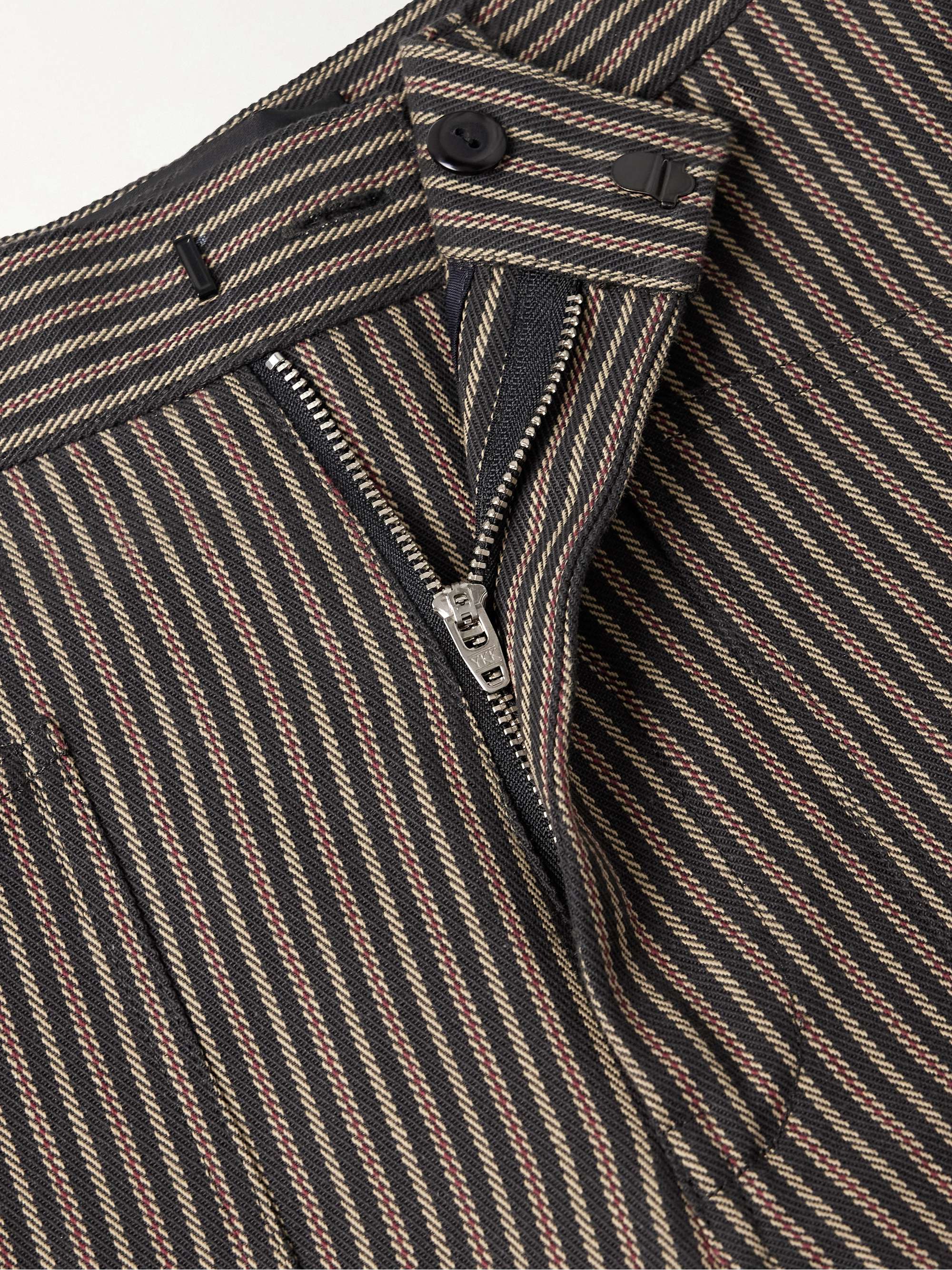 Shon striped cotton-twill barrel-leg pants view