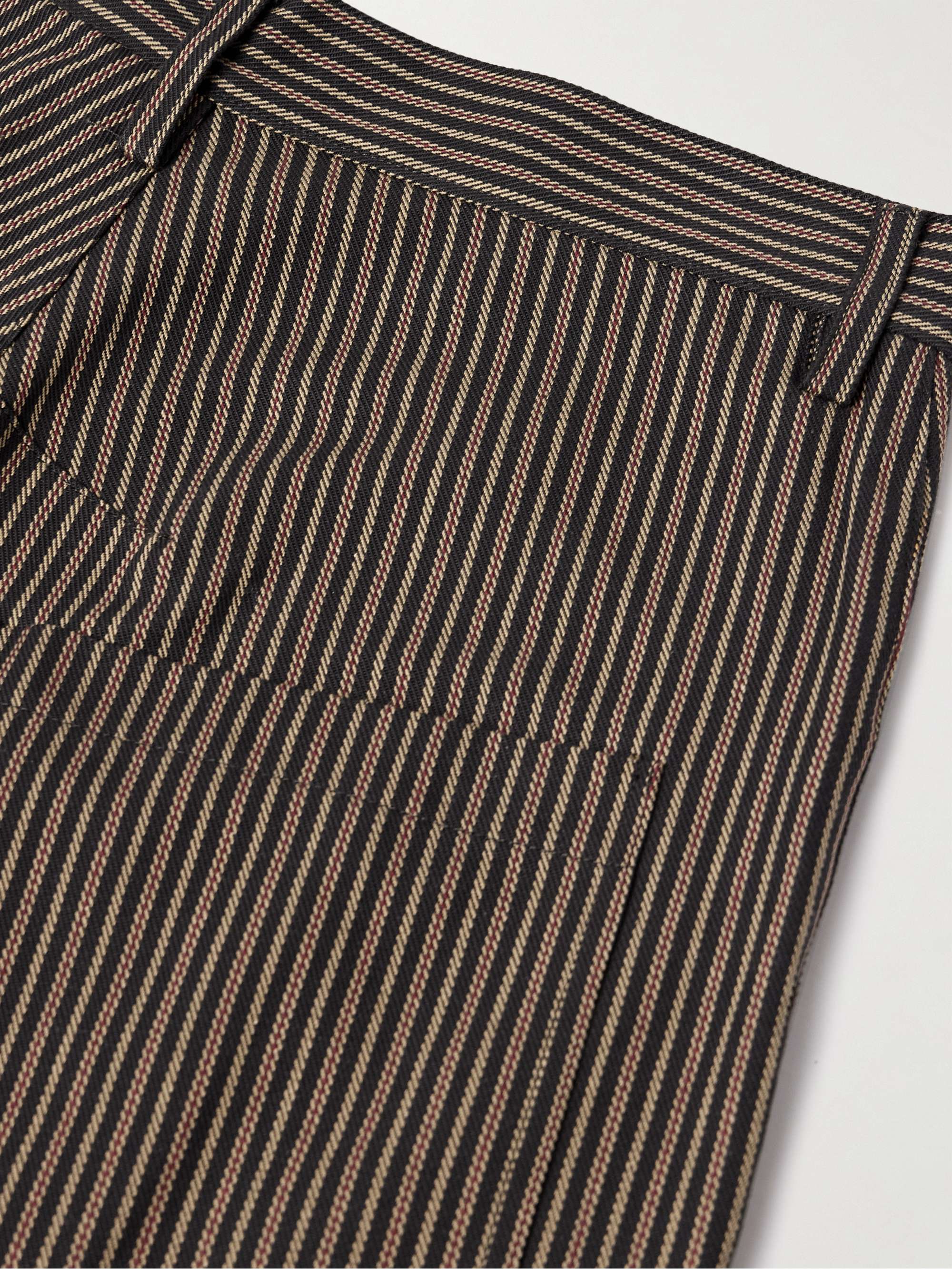 Shon striped cotton-twill barrel-leg pants view