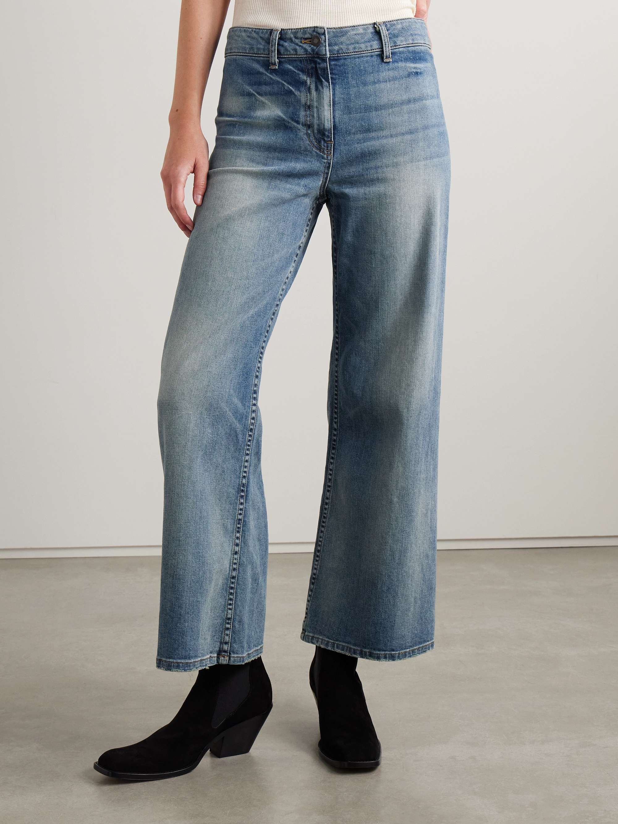 Megan distressed high-rise wide-leg jeans view