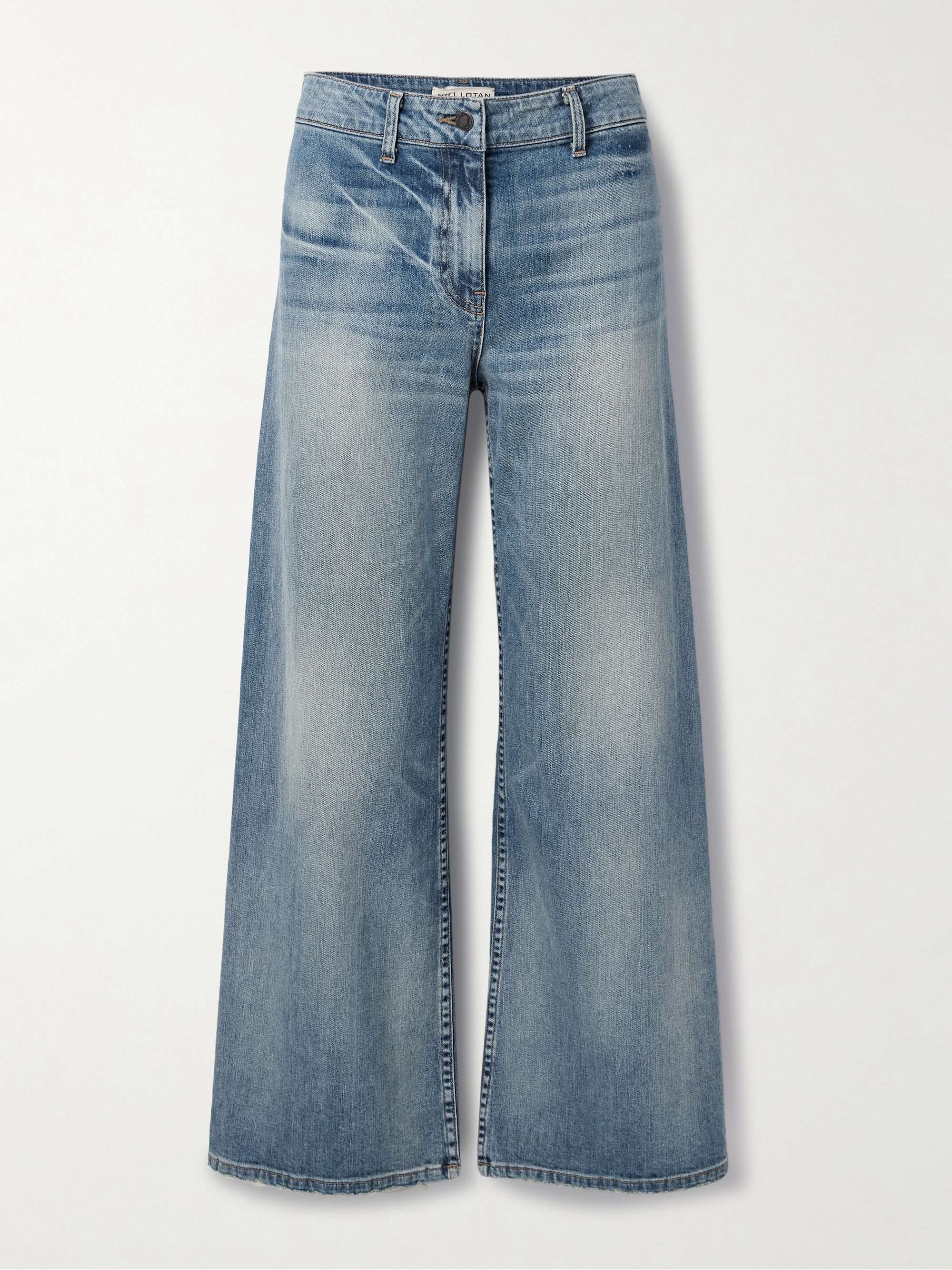 Megan distressed high-rise wide-leg jeans view