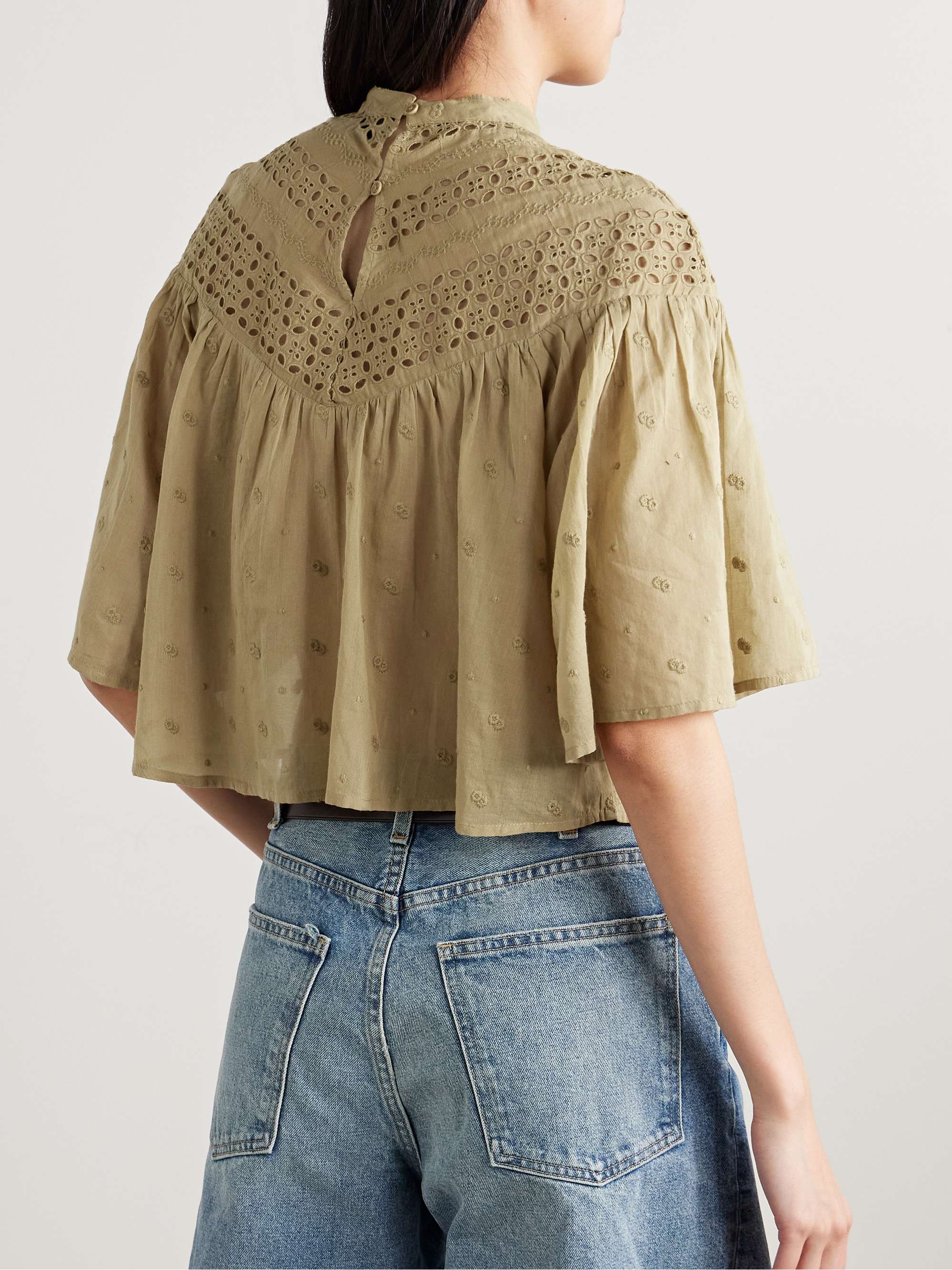Mikki embroidered broderie anglaise cotton-voile blouse view