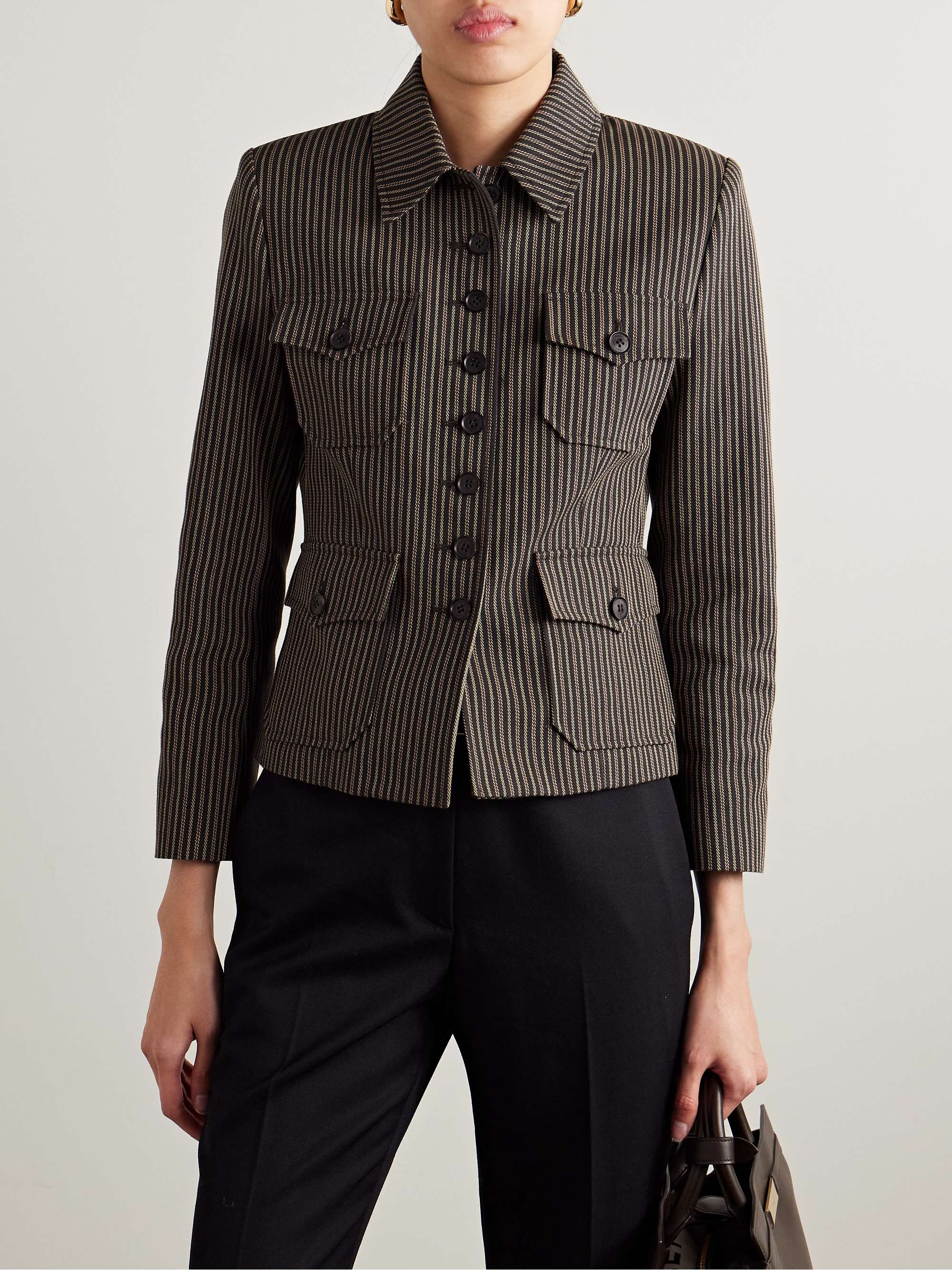 Jamison striped cotton-twill jacket view