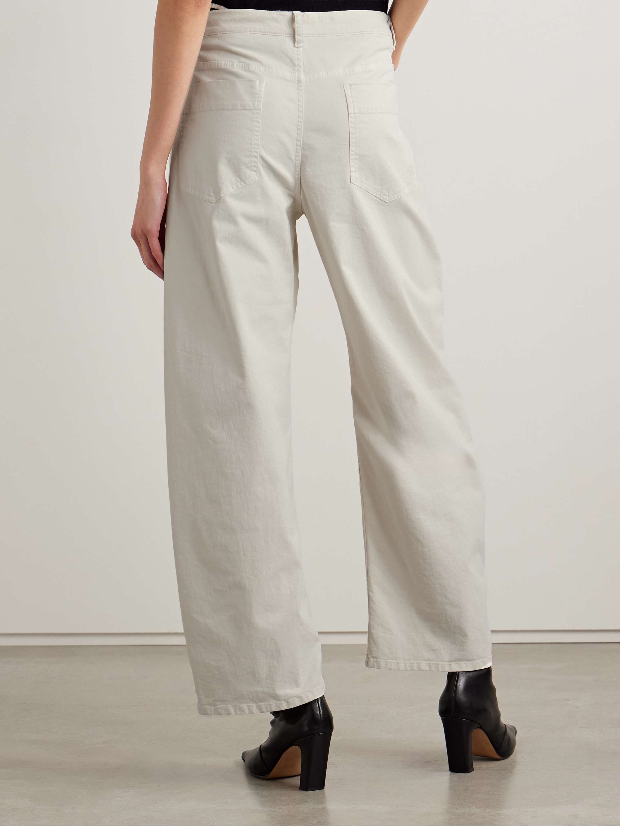 Tribeca brushed cotton-blend twill barrel-leg pants view
