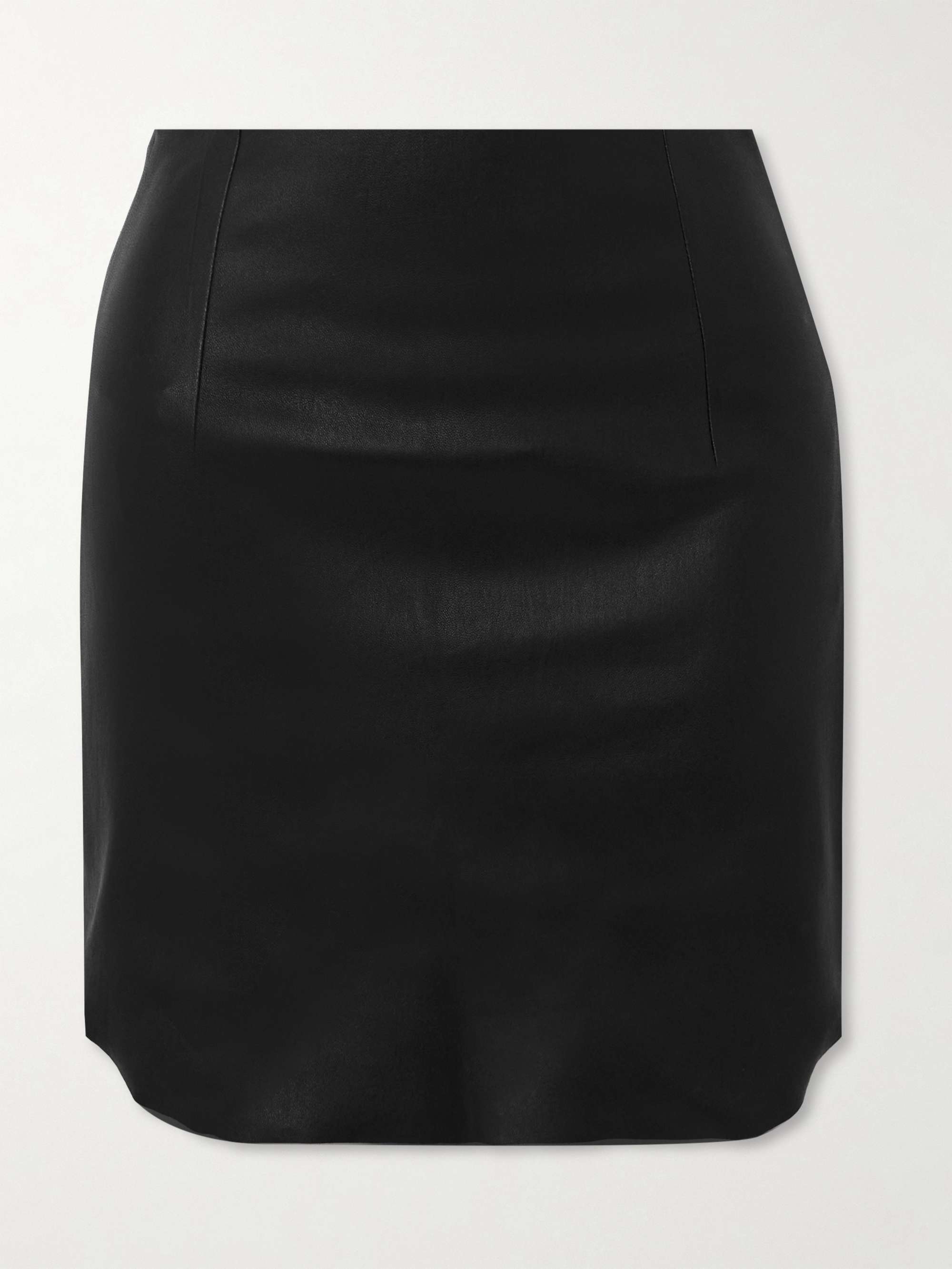 Stretch-leather mini skirt view