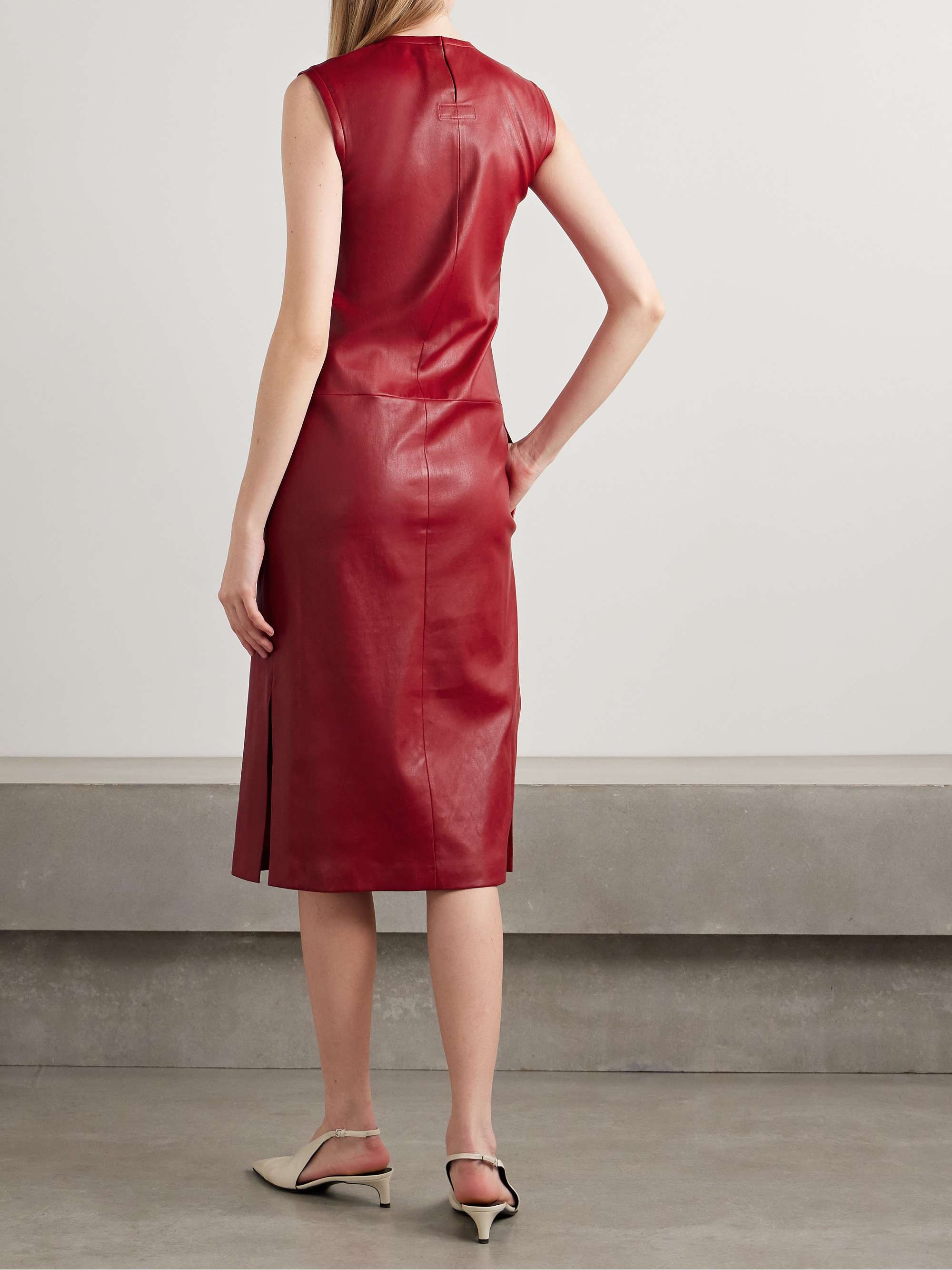 Caro paneled leather midi dress view