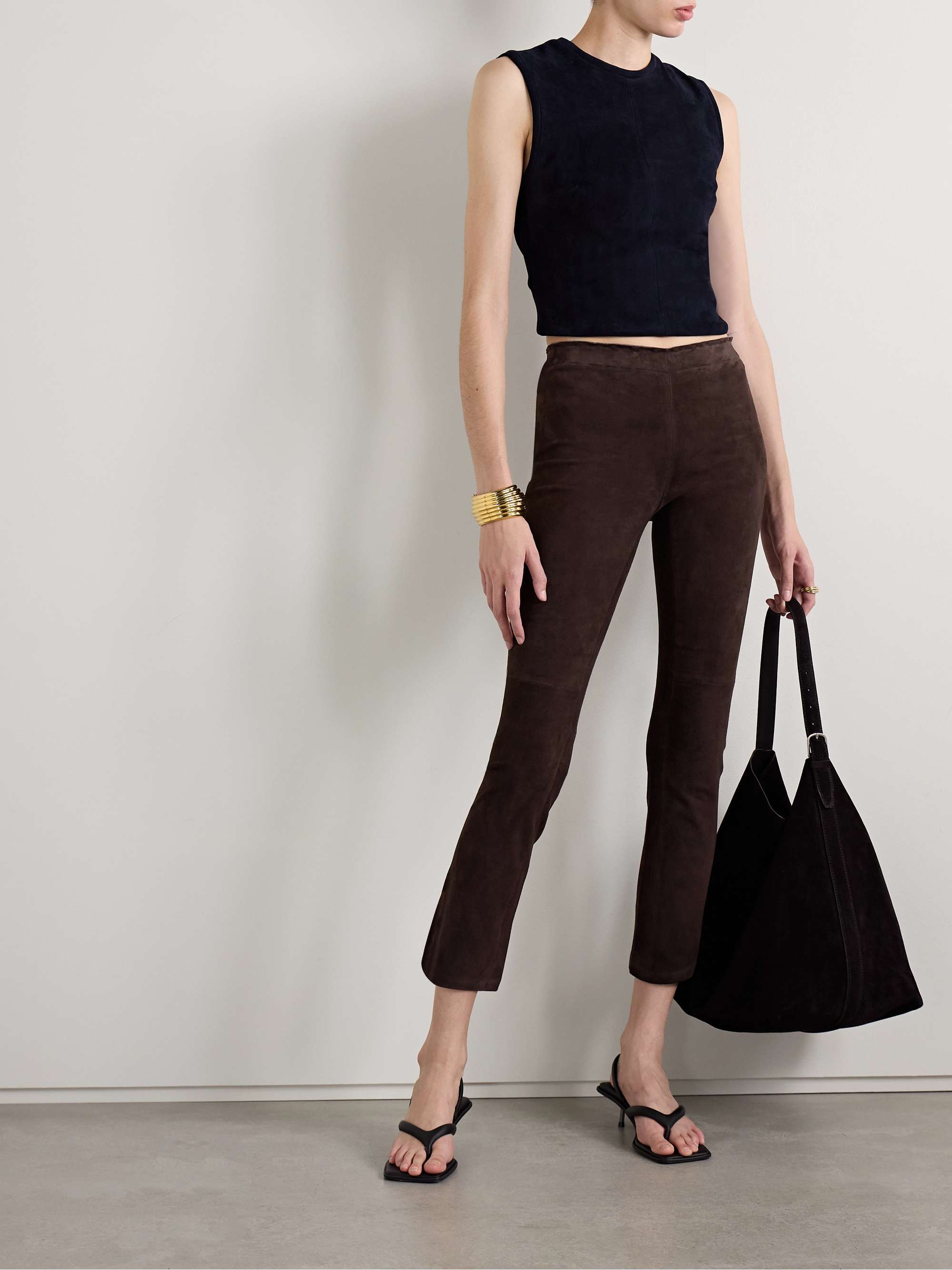 JP Twenty cropped suede flared leggings view