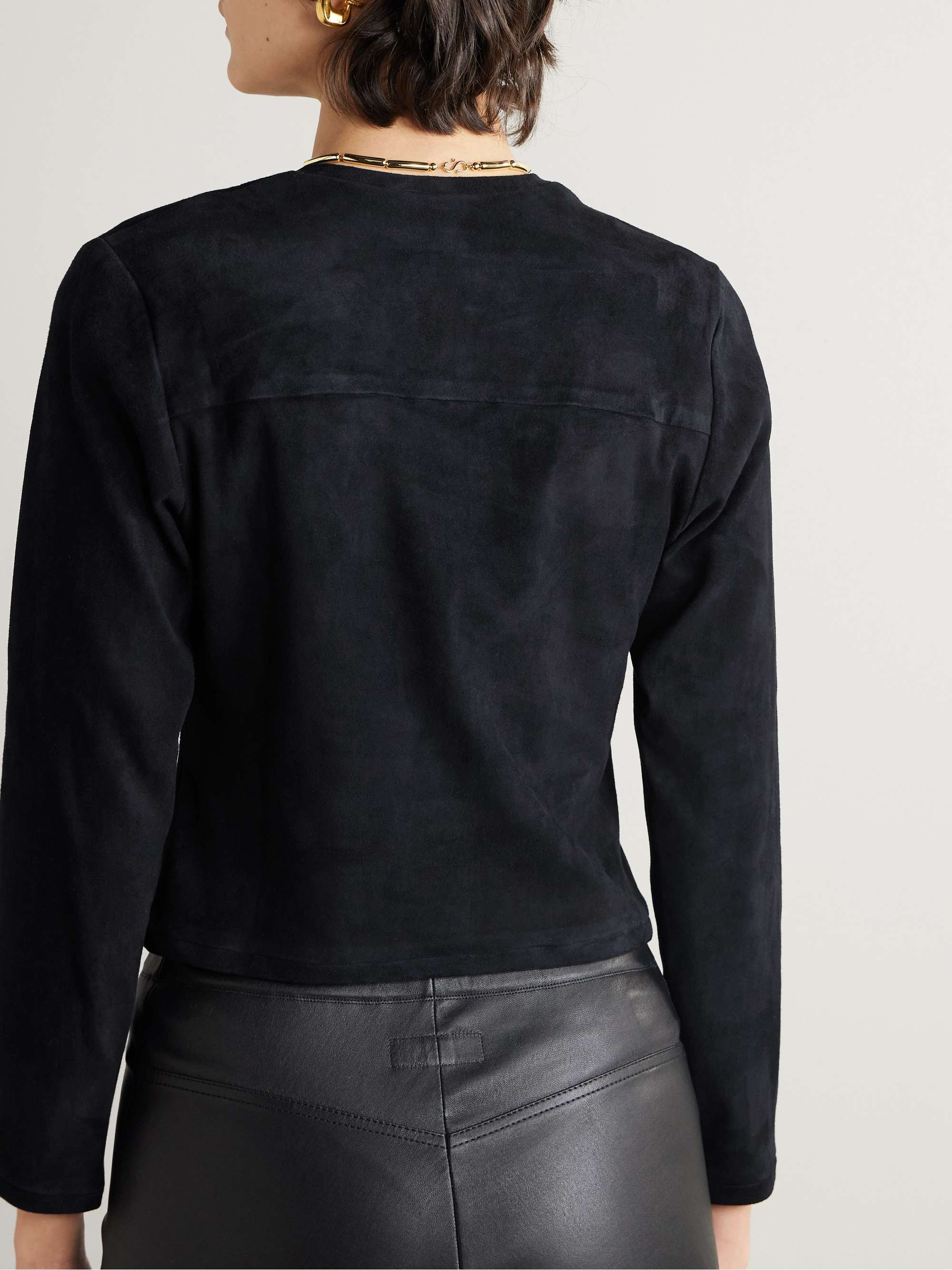 Astrid cropped suede cardigan view