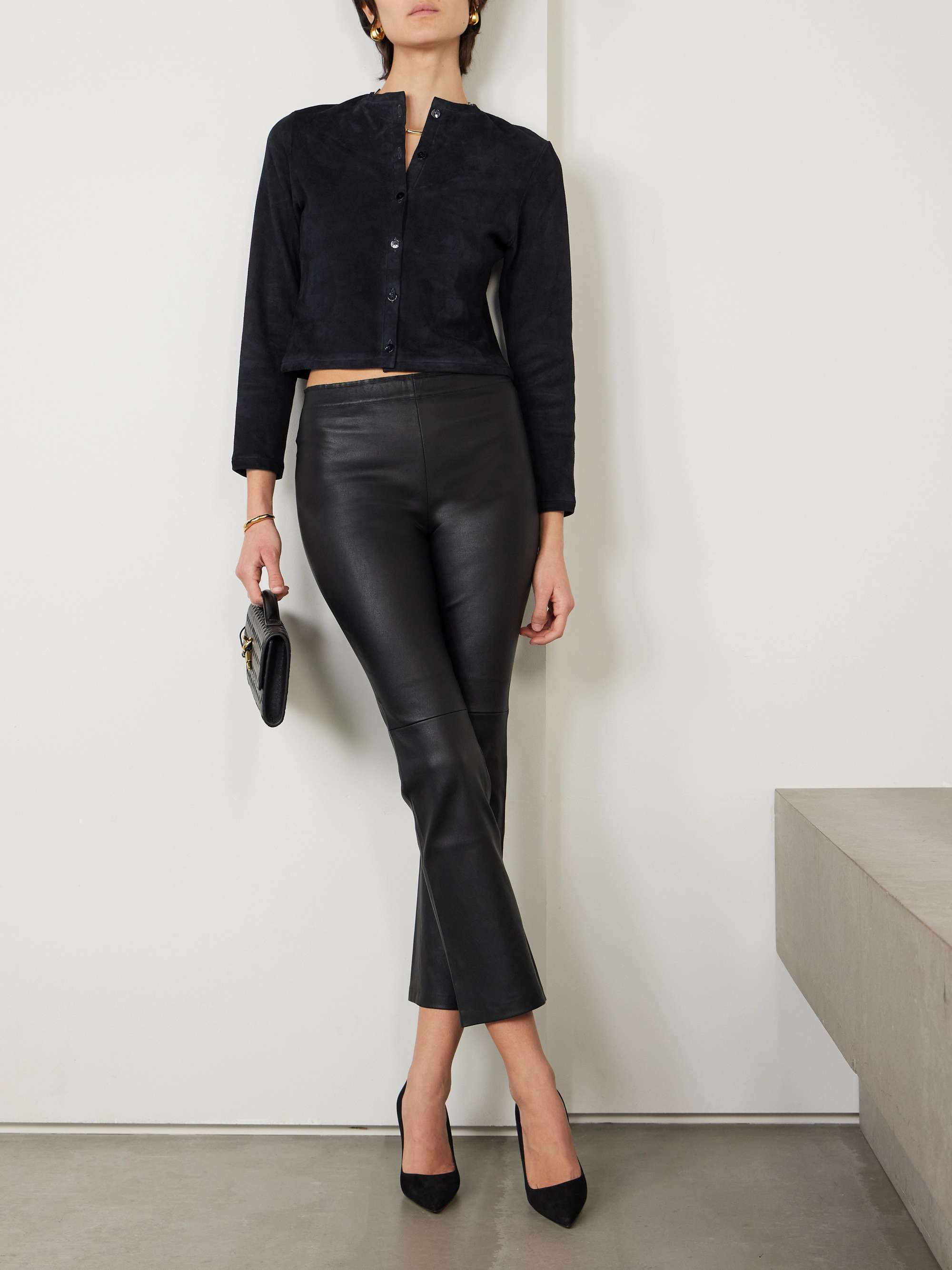 Astrid cropped suede cardigan view