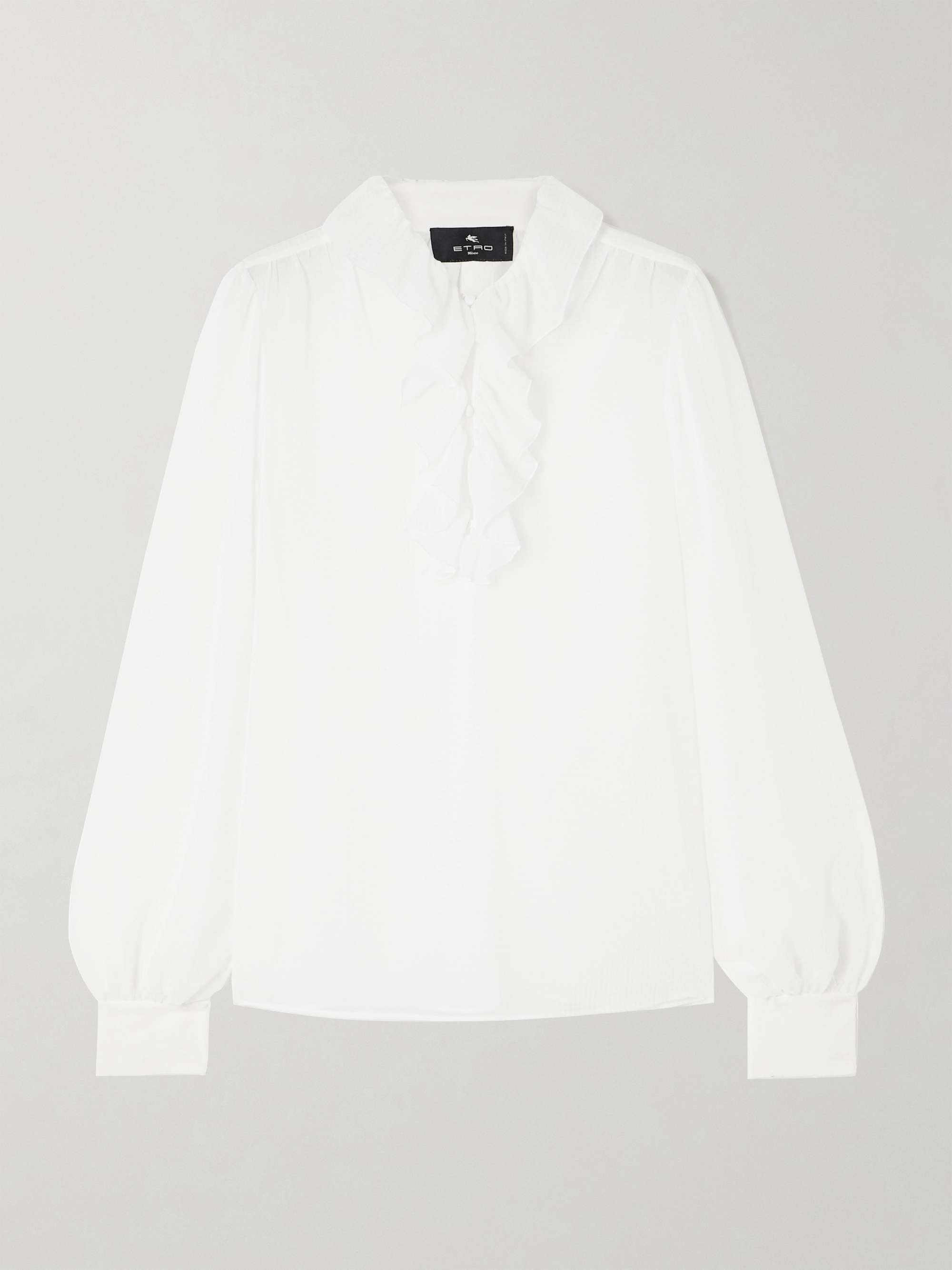Ruffled jacquard blouse view