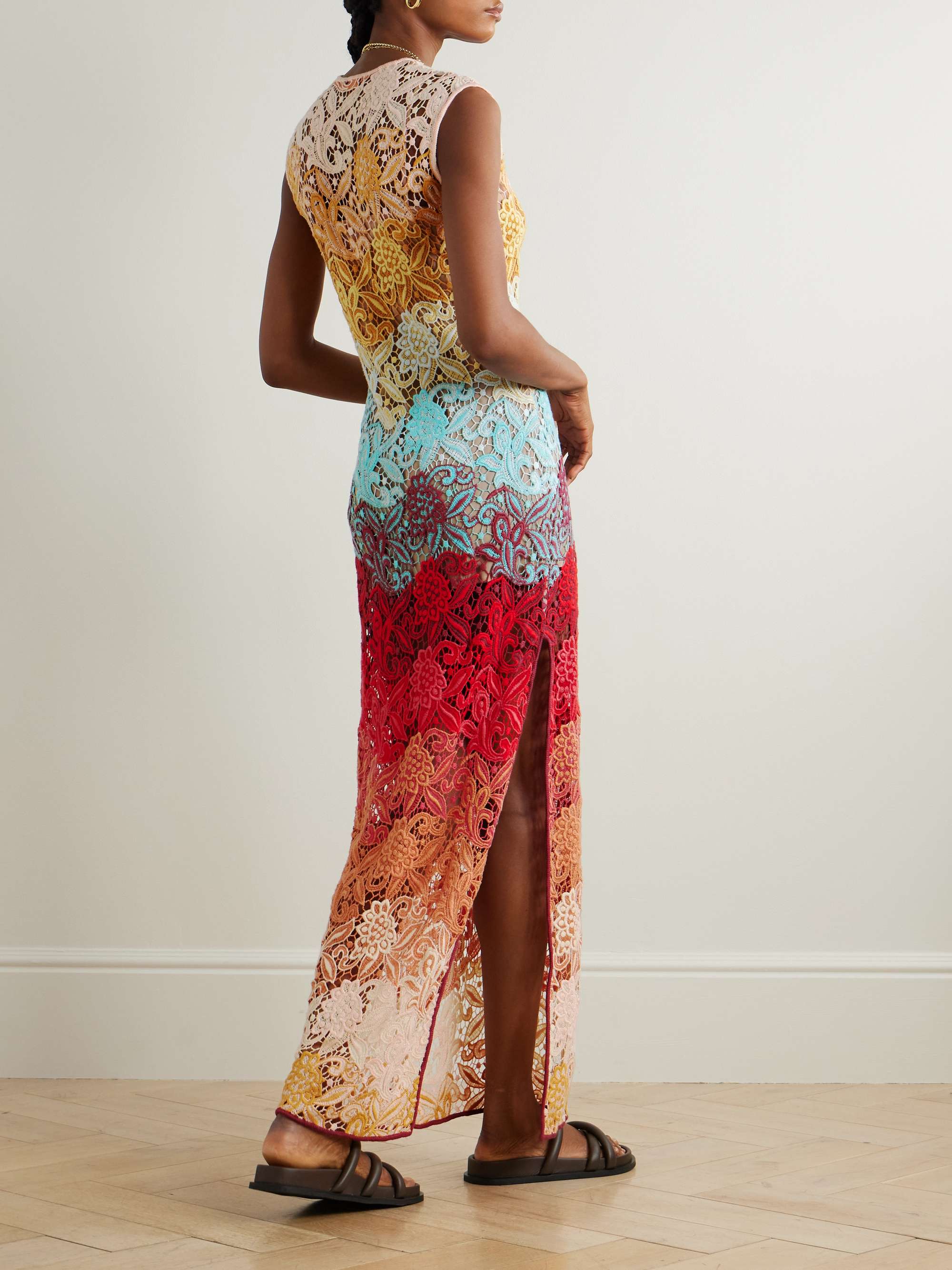 Macramé maxi dress view