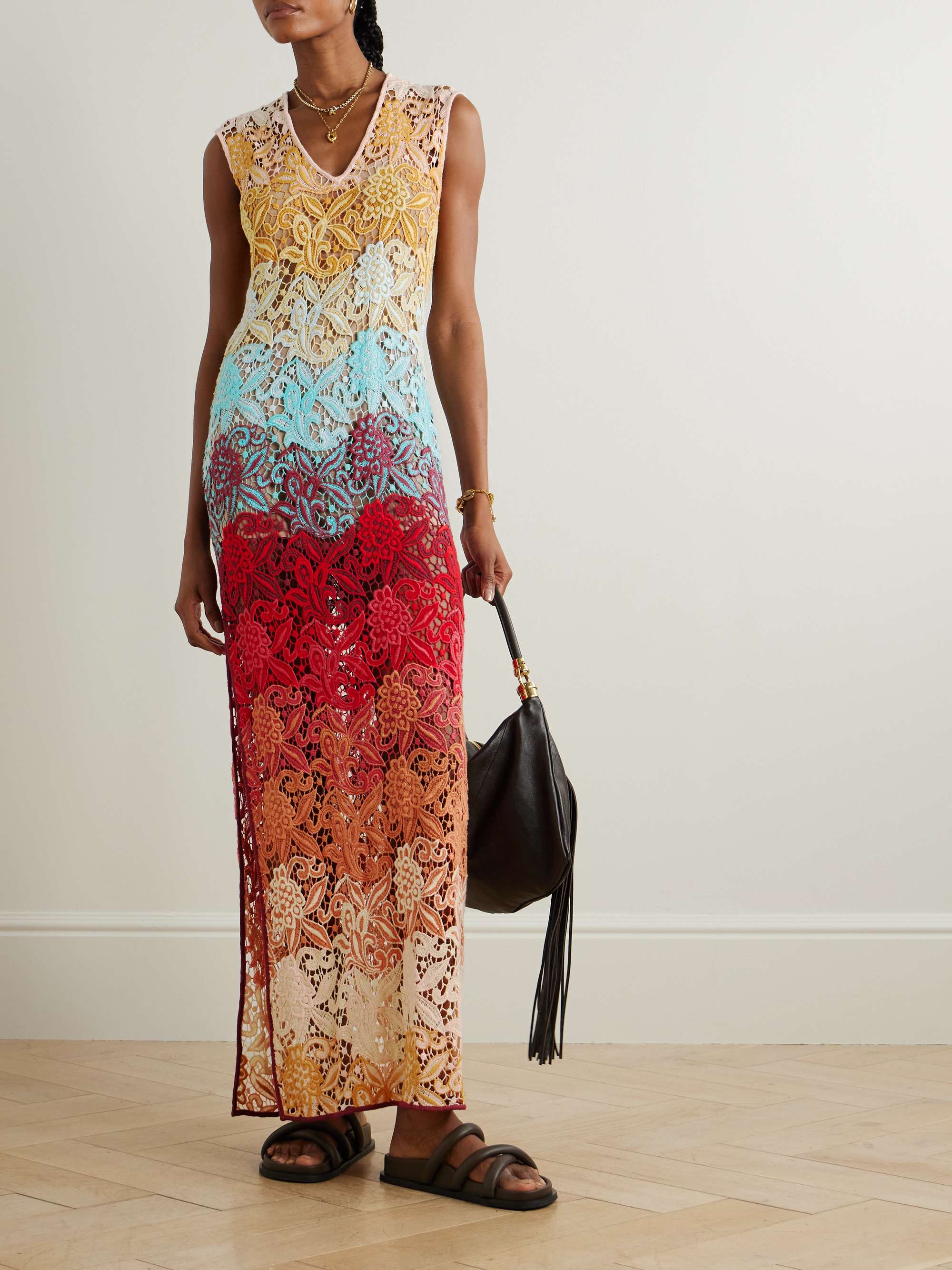Macramé maxi dress view